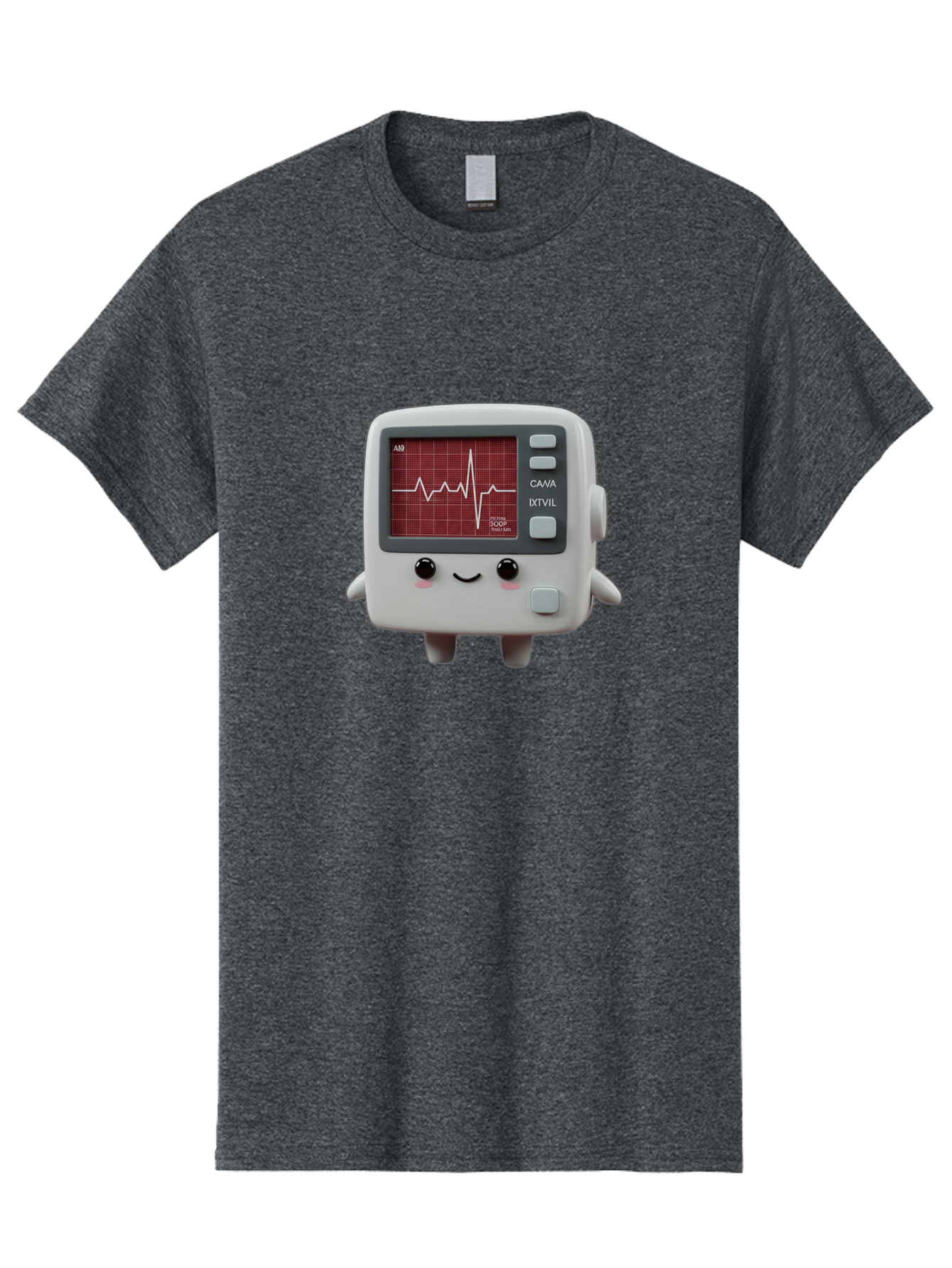 Electrocardiogram-Device Men'S Graphic Tee, 100% Cotton, Comfortable Casual Summer Wear, Machine Washable, Ecg Monitor, Heart Rate Graph, Medical Device, Cute Design, Cartoon Style, Ecg Reading, Cardiac Rhythm, Medical Technology Baa643
