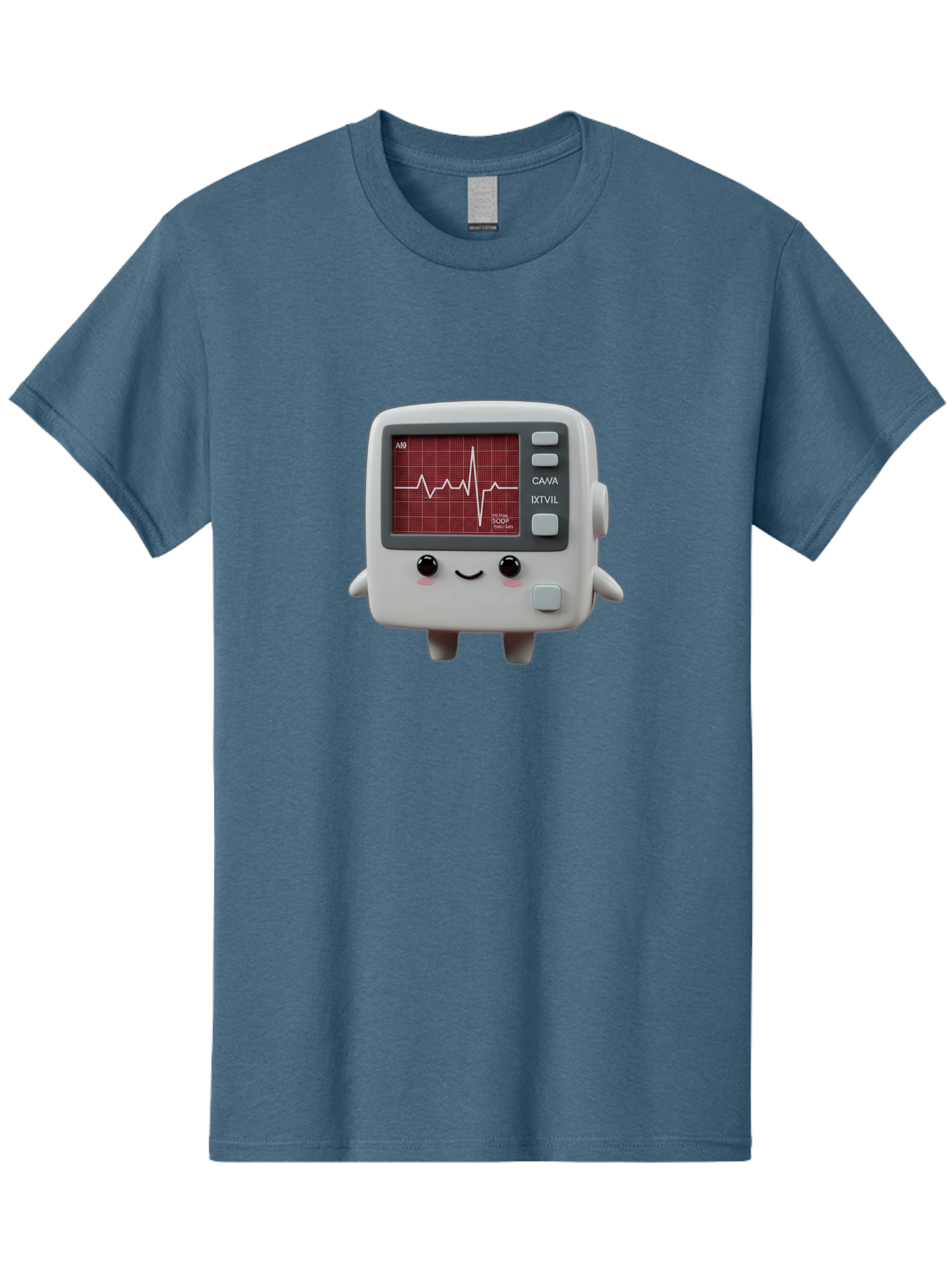 Electrocardiogram-Device Men'S Graphic Tee, 100% Cotton, Comfortable Casual Summer Wear, Machine Washable, Ecg Monitor, Heart Rate Graph, Medical Device, Cute Design, Cartoon Style, Ecg Reading, Cardiac Rhythm, Medical Technology Baa643
