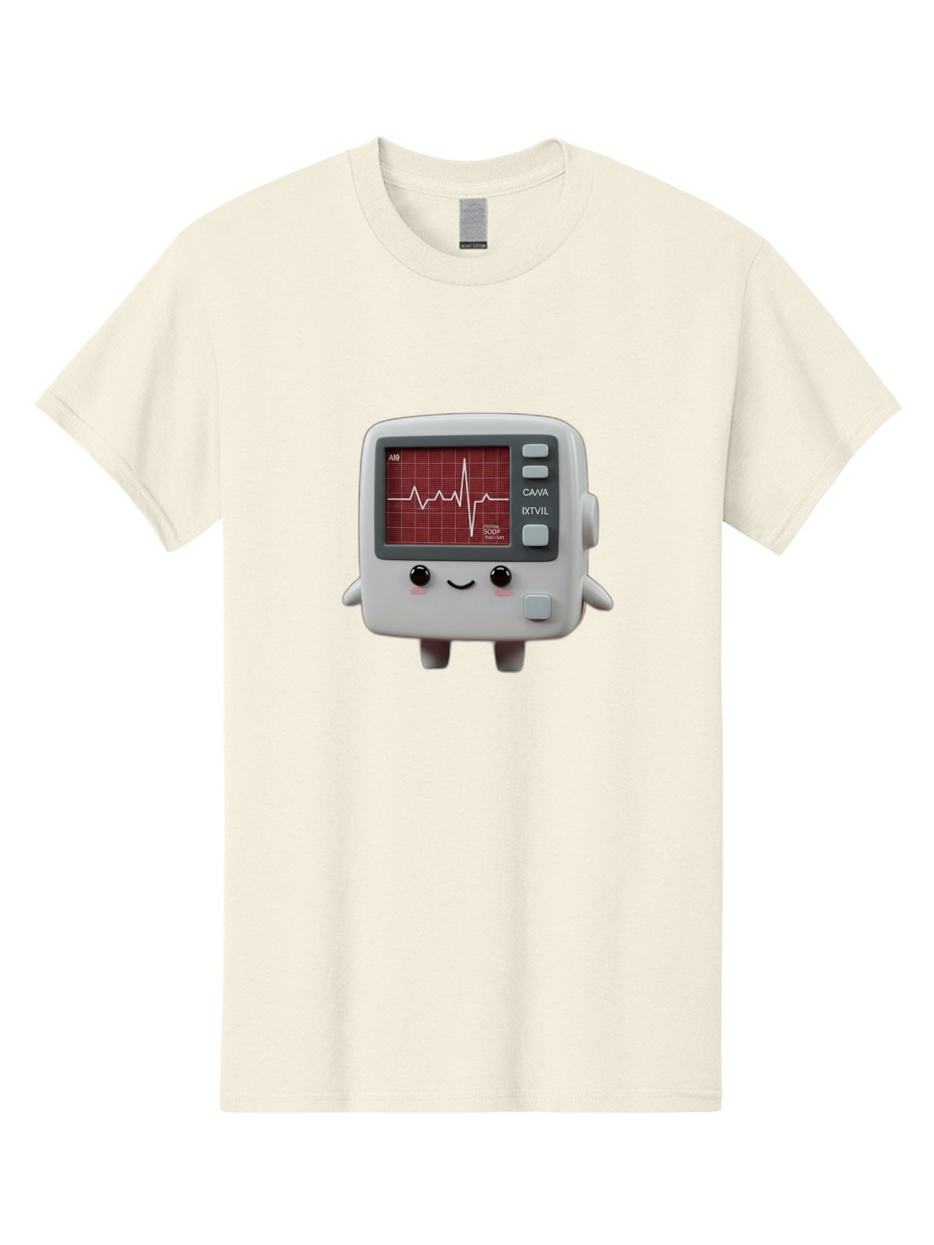 Electrocardiogram-Device Men'S Graphic Tee, 100% Cotton, Comfortable Casual Summer Wear, Machine Washable, Ecg Monitor, Heart Rate Graph, Medical Device, Cute Design, Cartoon Style, Ecg Reading, Cardiac Rhythm, Medical Technology Baa643