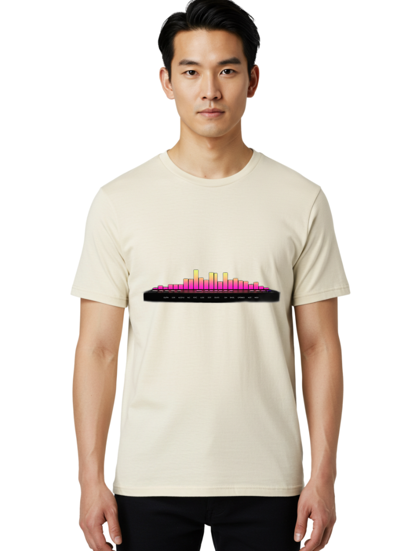 Equalizer-1 Men'S Graphic Tee, 100% Cotton, Comfortable Casual Summer Wear, Machine Washable, Equalizer Bars, Sound Wave, Music Visualizer, Audio Spectrum, Frequency Bars, Sound Levels, Music Production, Signal Processing Baa647