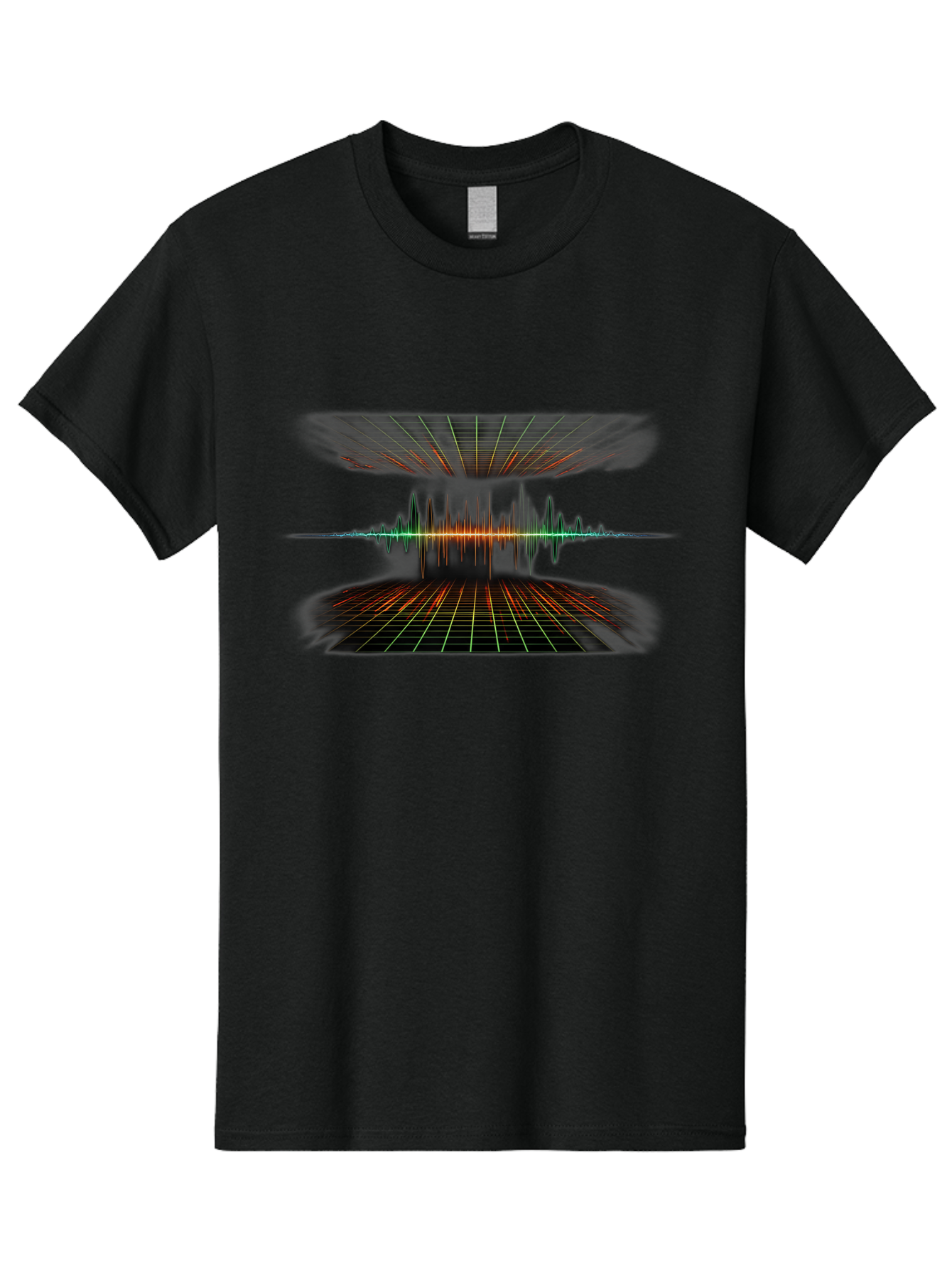 Equalizer Men'S Graphic Tee, 100% Cotton, Comfortable Casual Summer Wear, Machine Washable, Sound Wave Visualization, Audio Signal Processing, Music Production, Waveform Graphic, Grid Pattern, Dynamic Visuals, Symmetrical Design, Baa648