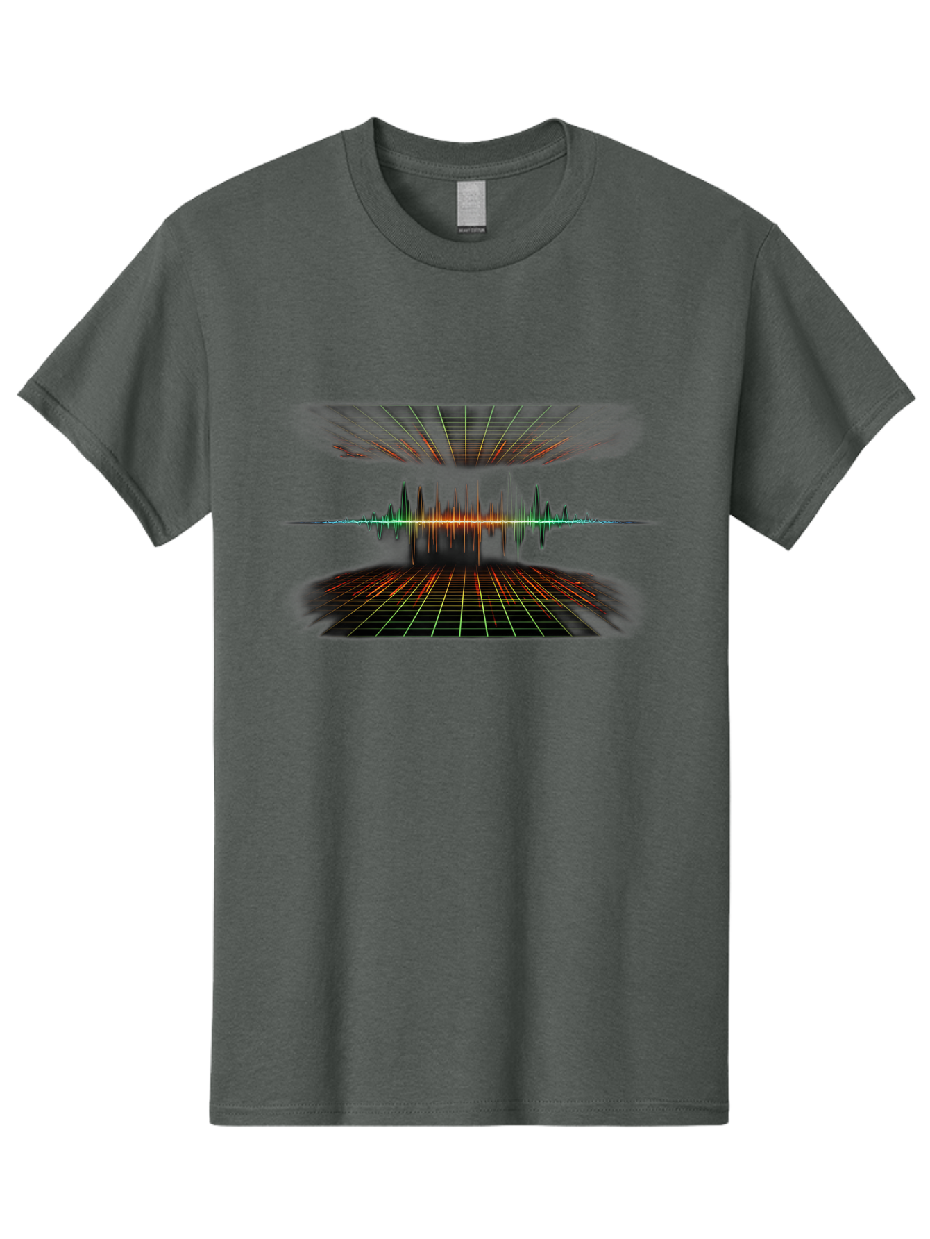 Equalizer Men'S Graphic Tee, 100% Cotton, Comfortable Casual Summer Wear, Machine Washable, Sound Wave Visualization, Audio Signal Processing, Music Production, Waveform Graphic, Grid Pattern, Dynamic Visuals, Symmetrical Design, Baa648
