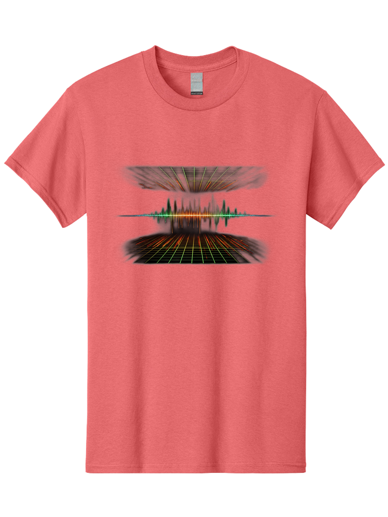 Equalizer Men'S Graphic Tee, 100% Cotton, Comfortable Casual Summer Wear, Machine Washable, Sound Wave Visualization, Audio Signal Processing, Music Production, Waveform Graphic, Grid Pattern, Dynamic Visuals, Symmetrical Design, Baa648
