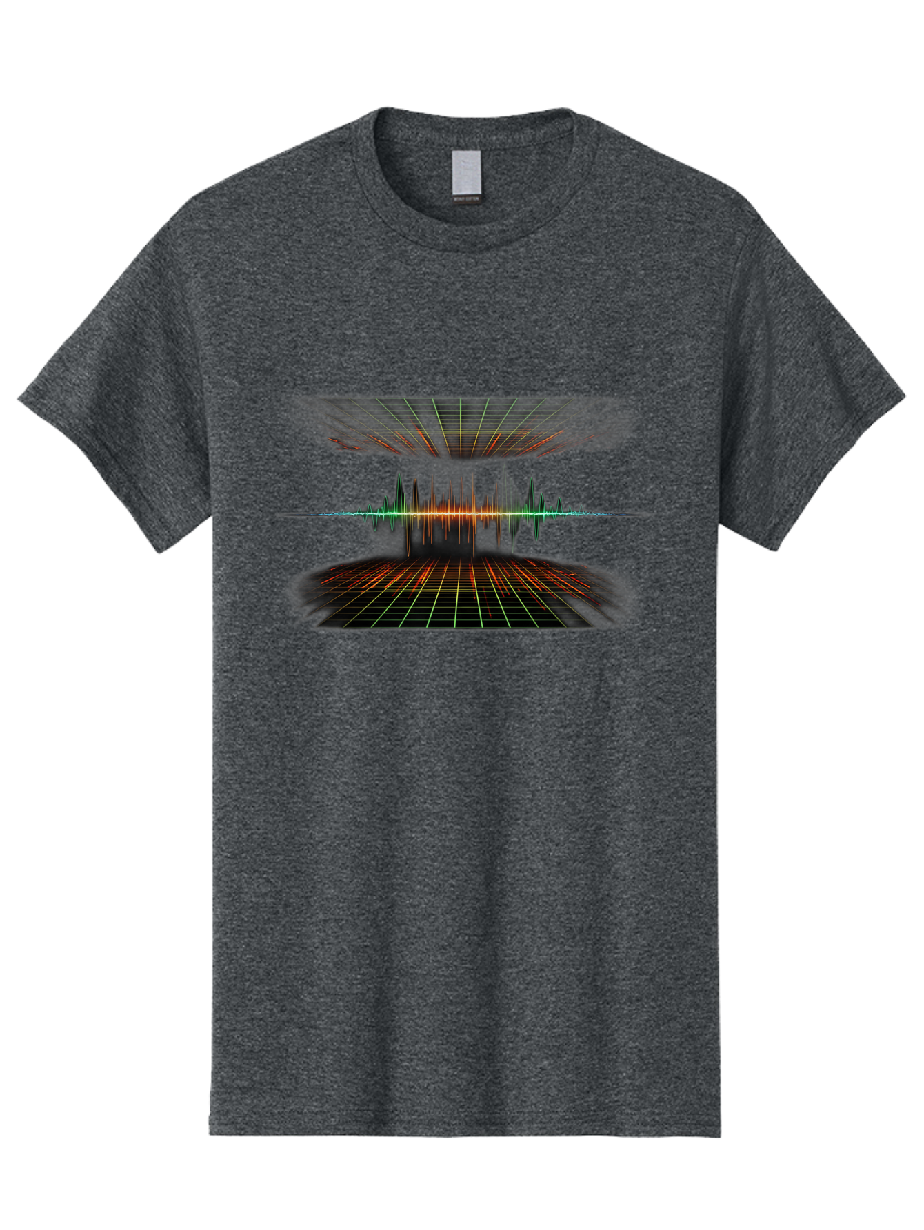 Equalizer Men'S Graphic Tee, 100% Cotton, Comfortable Casual Summer Wear, Machine Washable, Sound Wave Visualization, Audio Signal Processing, Music Production, Waveform Graphic, Grid Pattern, Dynamic Visuals, Symmetrical Design, Baa648