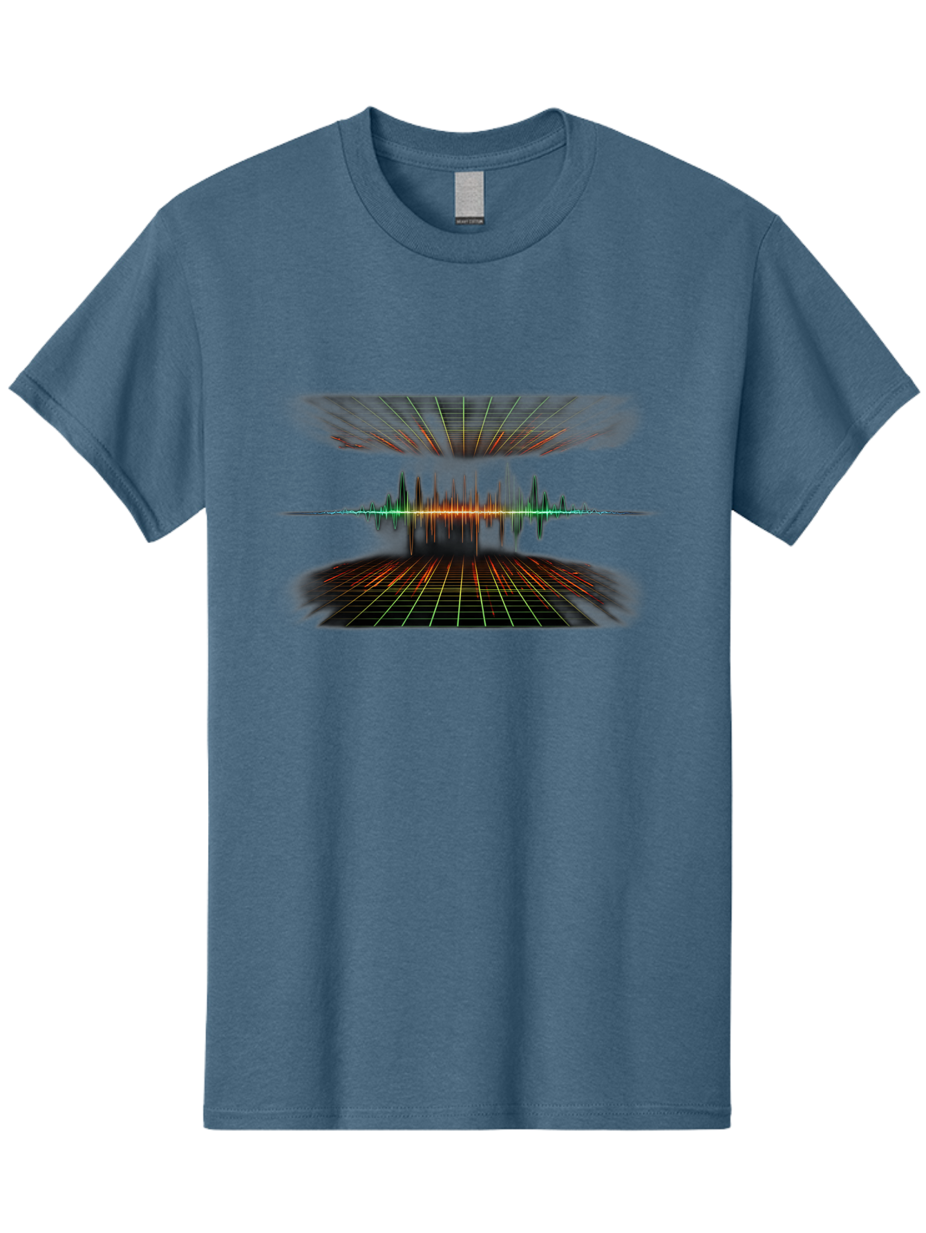 Equalizer Men'S Graphic Tee, 100% Cotton, Comfortable Casual Summer Wear, Machine Washable, Sound Wave Visualization, Audio Signal Processing, Music Production, Waveform Graphic, Grid Pattern, Dynamic Visuals, Symmetrical Design, Baa648