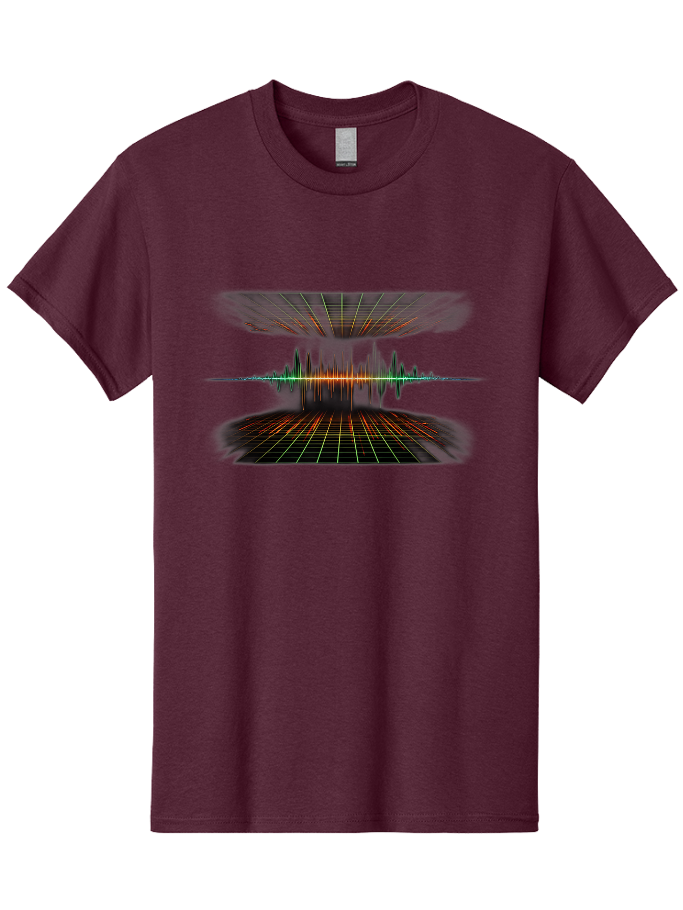 Equalizer Men'S Graphic Tee, 100% Cotton, Comfortable Casual Summer Wear, Machine Washable, Sound Wave Visualization, Audio Signal Processing, Music Production, Waveform Graphic, Grid Pattern, Dynamic Visuals, Symmetrical Design, Baa648