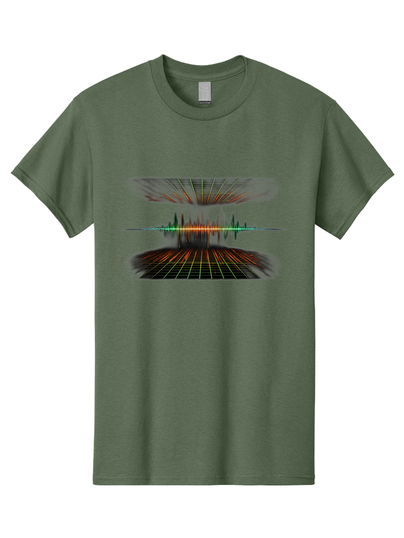 Equalizer Men'S Graphic Tee, 100% Cotton, Comfortable Casual Summer Wear, Machine Washable, Sound Wave Visualization, Audio Signal Processing, Music Production, Waveform Graphic, Grid Pattern, Dynamic Visuals, Symmetrical Design, Baa648