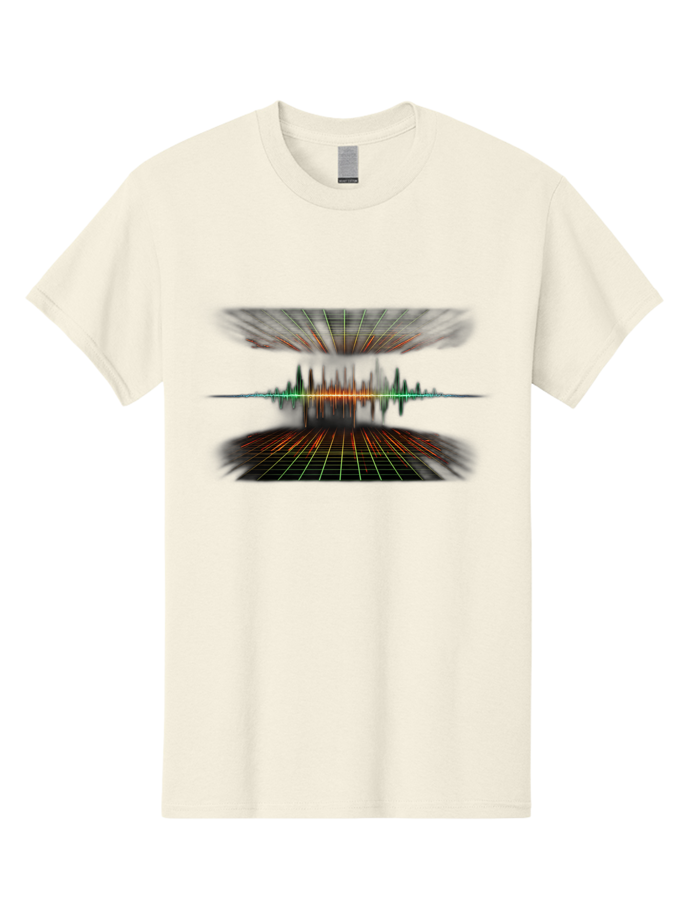 Equalizer Men'S Graphic Tee, 100% Cotton, Comfortable Casual Summer Wear, Machine Washable, Sound Wave Visualization, Audio Signal Processing, Music Production, Waveform Graphic, Grid Pattern, Dynamic Visuals, Symmetrical Design, Baa648
