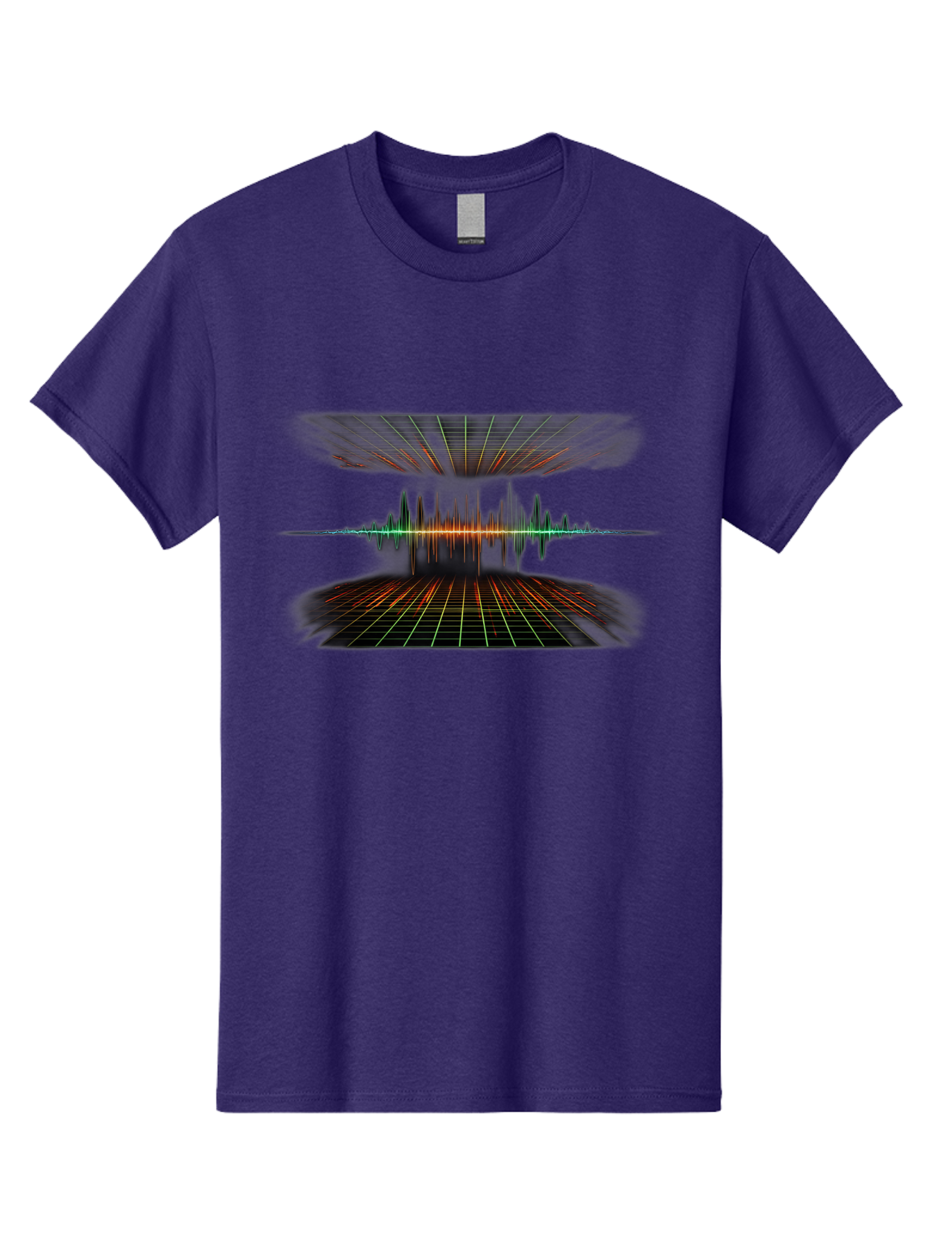 Equalizer Men'S Graphic Tee, 100% Cotton, Comfortable Casual Summer Wear, Machine Washable, Sound Wave Visualization, Audio Signal Processing, Music Production, Waveform Graphic, Grid Pattern, Dynamic Visuals, Symmetrical Design, Baa648