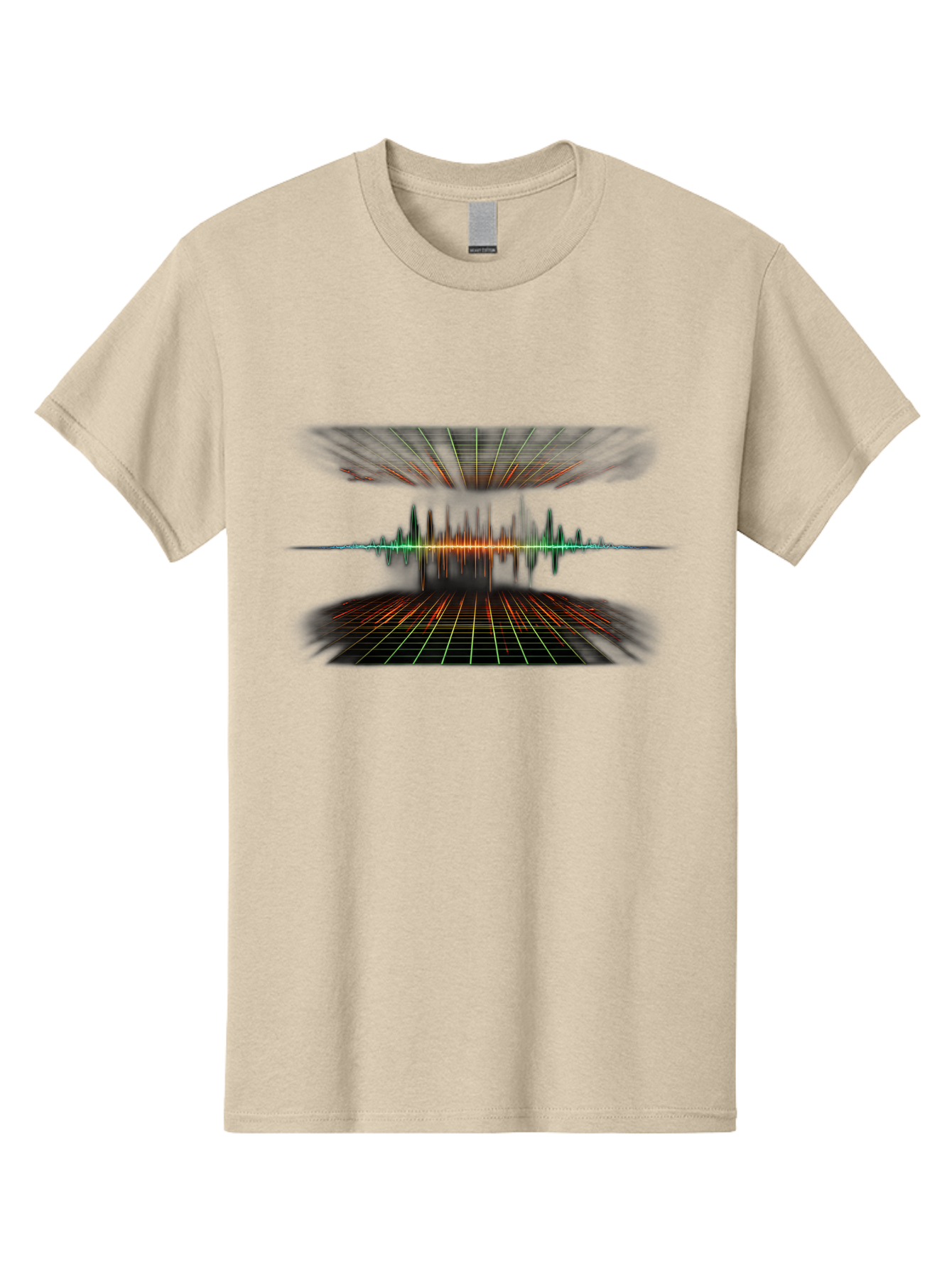 Equalizer Men'S Graphic Tee, 100% Cotton, Comfortable Casual Summer Wear, Machine Washable, Sound Wave Visualization, Audio Signal Processing, Music Production, Waveform Graphic, Grid Pattern, Dynamic Visuals, Symmetrical Design, Baa648