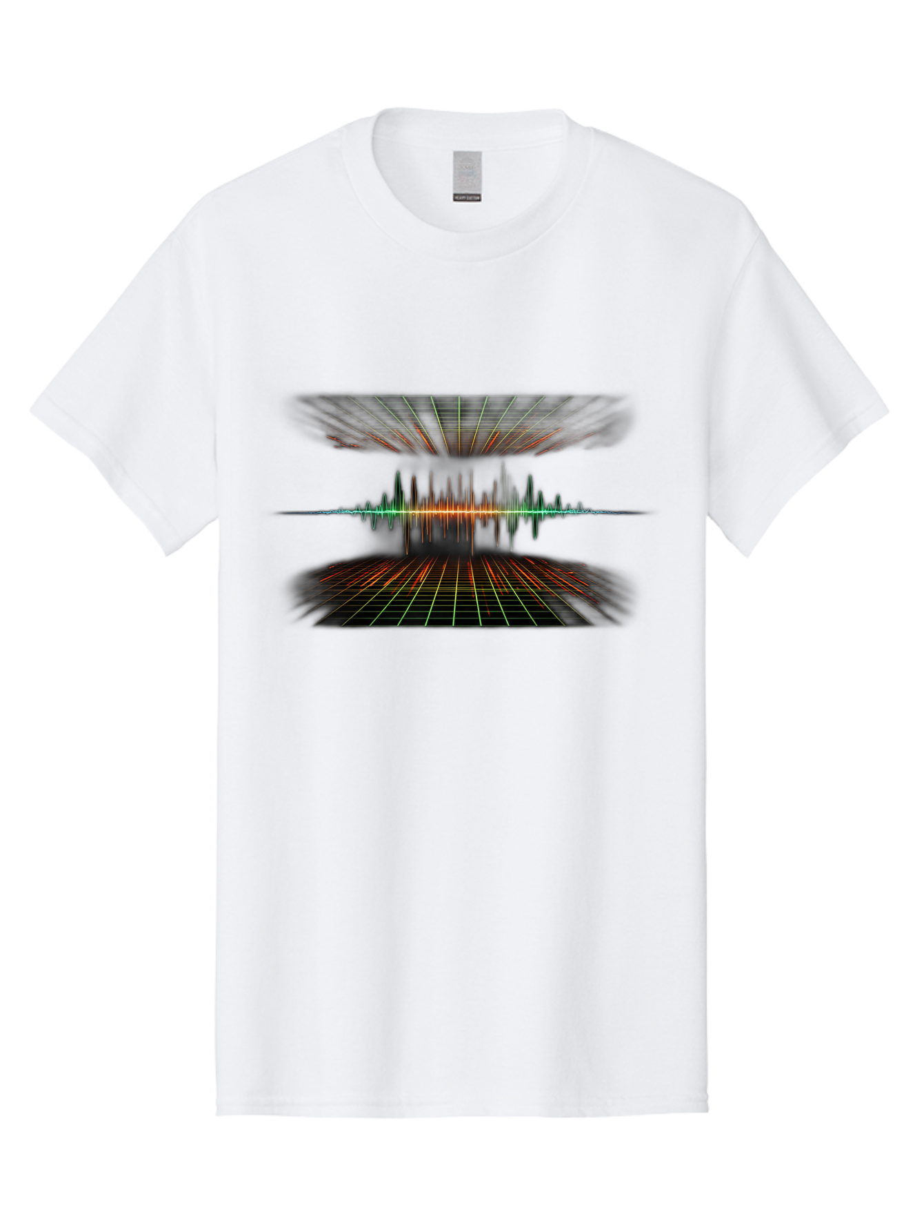 Equalizer Men'S Graphic Tee, 100% Cotton, Comfortable Casual Summer Wear, Machine Washable, Sound Wave Visualization, Audio Signal Processing, Music Production, Waveform Graphic, Grid Pattern, Dynamic Visuals, Symmetrical Design, Baa648