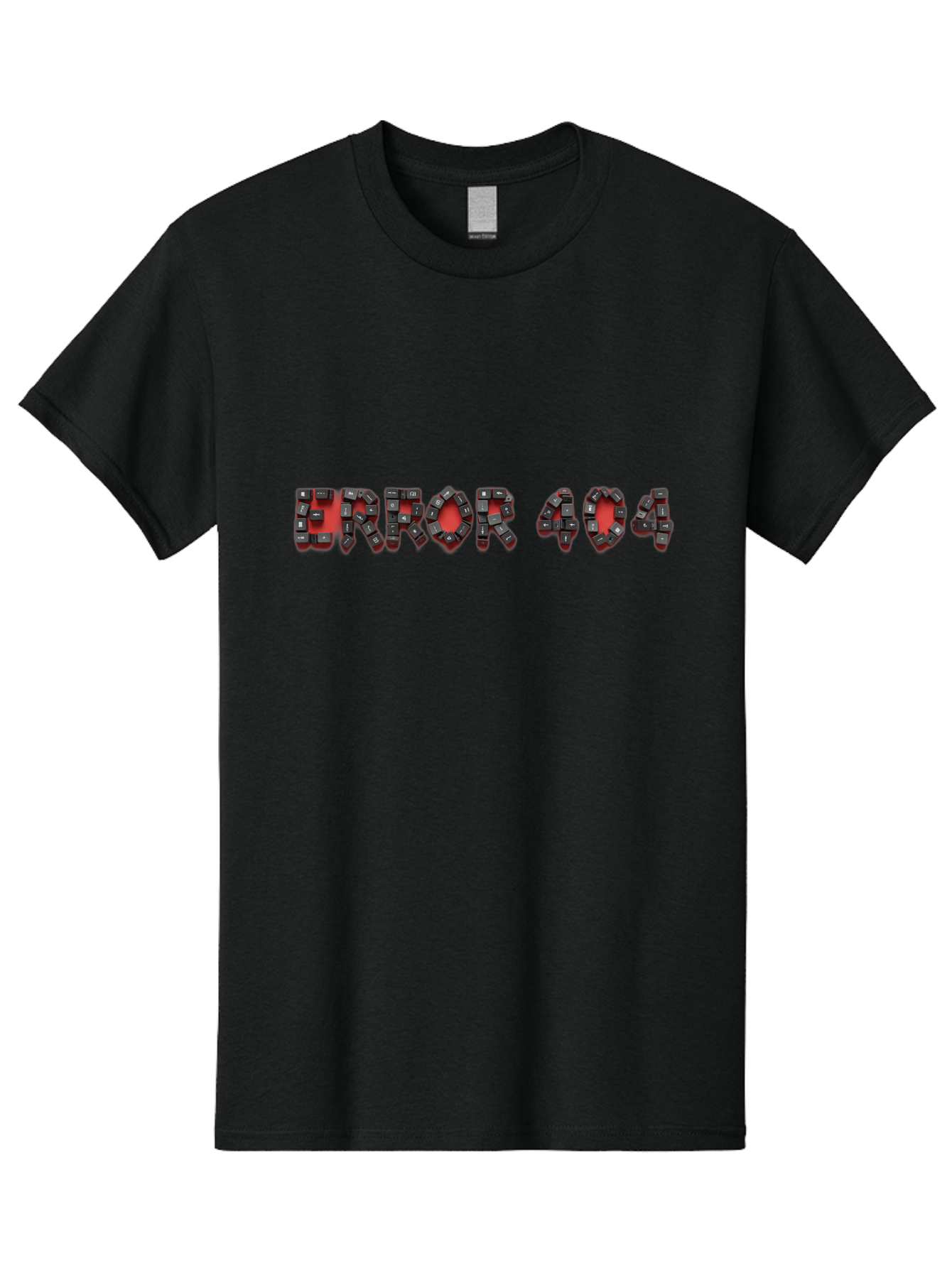 Error-404-1 Men'S Graphic Tee, 100% Cotton, Comfortable Casual Summer Wear, Machine Washable, Error 404 Message, Broken Link, Webpage Not Found, Futuristic Font, Cyberpunk Typography, Red And Black Color Scheme, Glitch Art, Robotic Lettering, Baa649