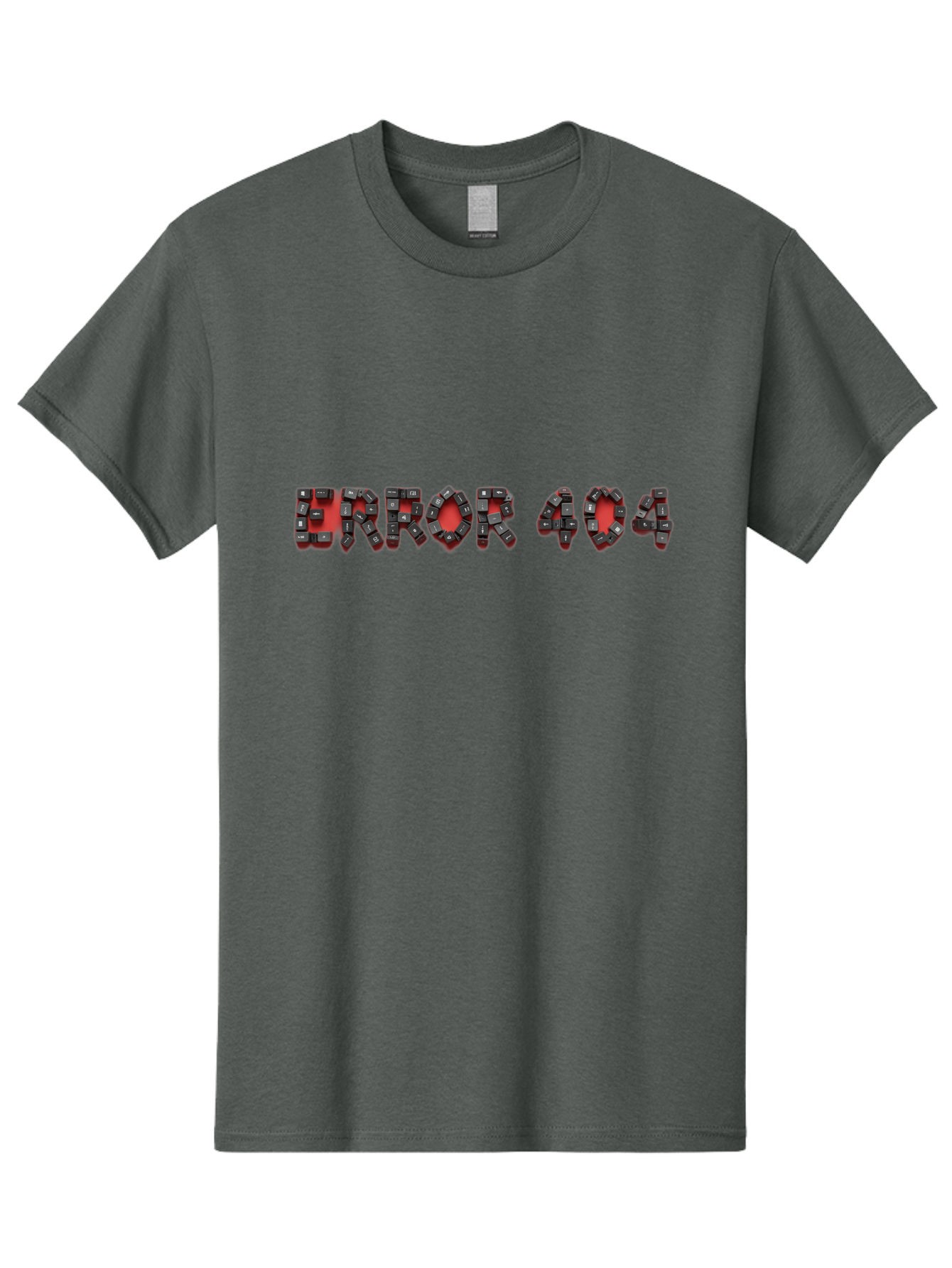 Error-404-1 Men'S Graphic Tee, 100% Cotton, Comfortable Casual Summer Wear, Machine Washable, Error 404 Message, Broken Link, Webpage Not Found, Futuristic Font, Cyberpunk Typography, Red And Black Color Scheme, Glitch Art, Robotic Lettering, Baa649