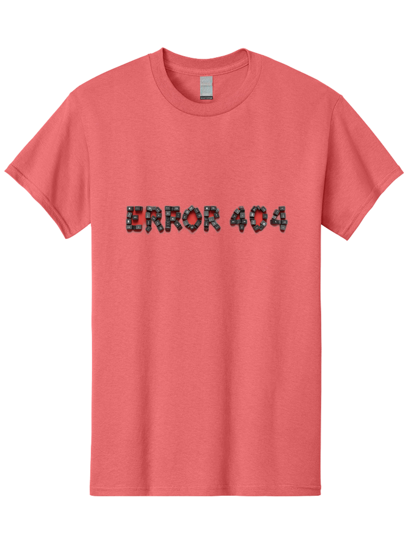 Error-404-1 Men'S Graphic Tee, 100% Cotton, Comfortable Casual Summer Wear, Machine Washable, Error 404 Message, Broken Link, Webpage Not Found, Futuristic Font, Cyberpunk Typography, Red And Black Color Scheme, Glitch Art, Robotic Lettering, Baa649
