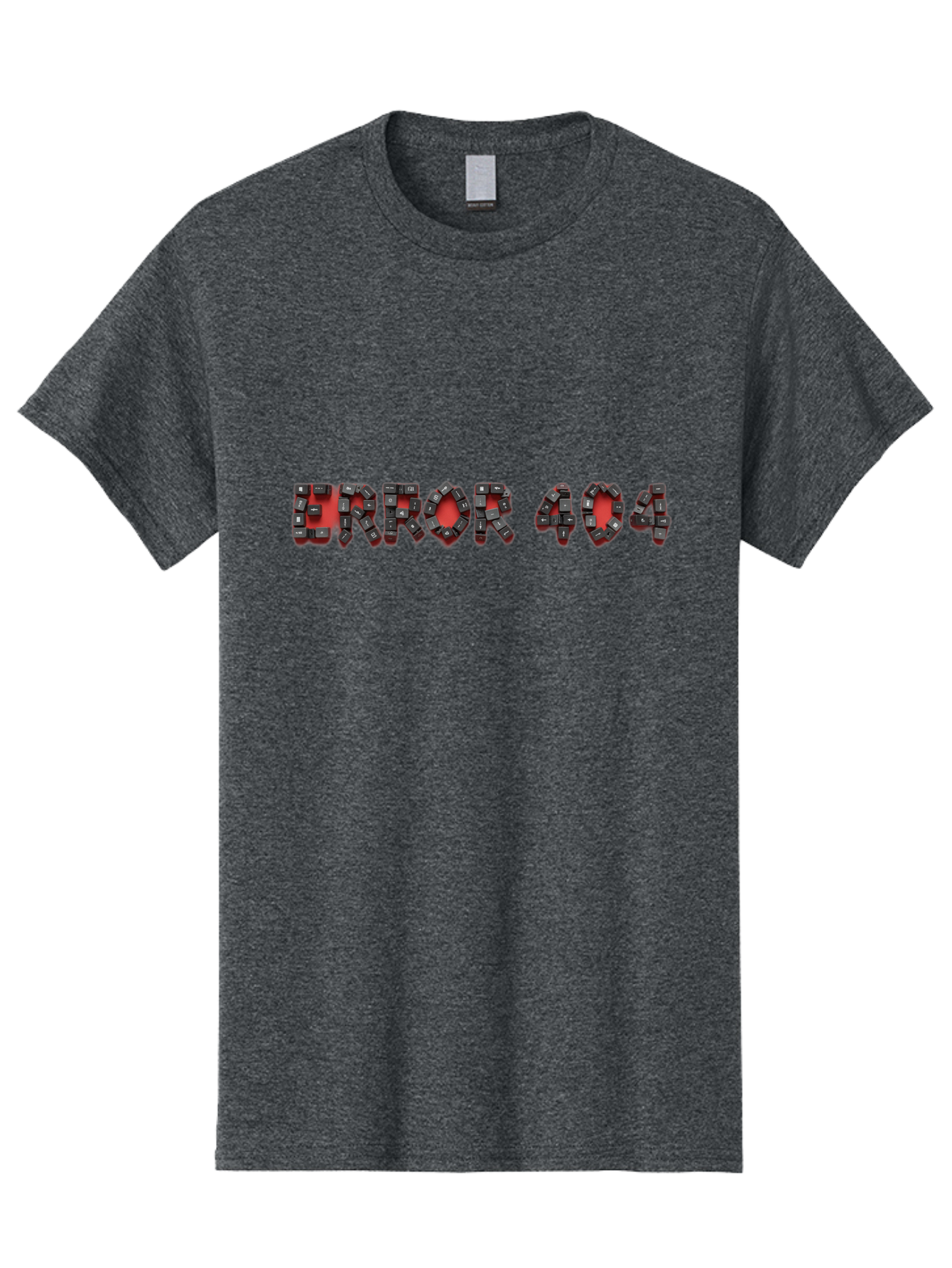 Error-404-1 Men'S Graphic Tee, 100% Cotton, Comfortable Casual Summer Wear, Machine Washable, Error 404 Message, Broken Link, Webpage Not Found, Futuristic Font, Cyberpunk Typography, Red And Black Color Scheme, Glitch Art, Robotic Lettering, Baa649