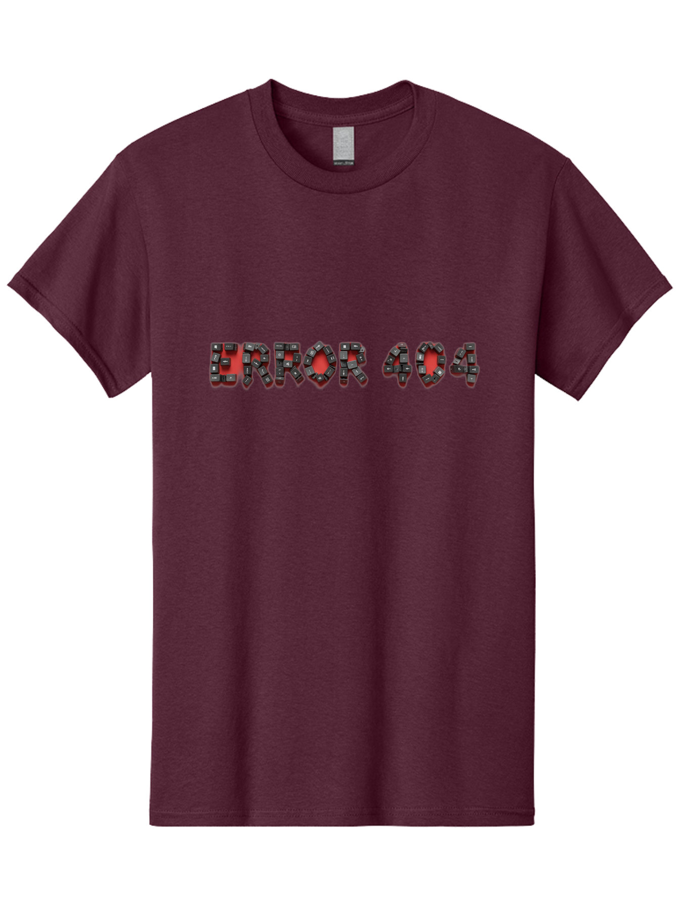 Error-404-1 Men'S Graphic Tee, 100% Cotton, Comfortable Casual Summer Wear, Machine Washable, Error 404 Message, Broken Link, Webpage Not Found, Futuristic Font, Cyberpunk Typography, Red And Black Color Scheme, Glitch Art, Robotic Lettering, Baa649