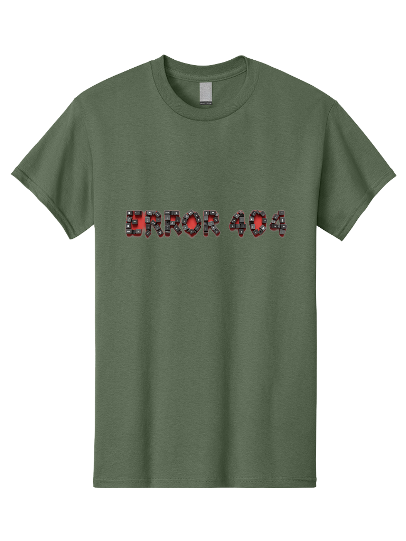 Error-404-1 Men'S Graphic Tee, 100% Cotton, Comfortable Casual Summer Wear, Machine Washable, Error 404 Message, Broken Link, Webpage Not Found, Futuristic Font, Cyberpunk Typography, Red And Black Color Scheme, Glitch Art, Robotic Lettering, Baa649