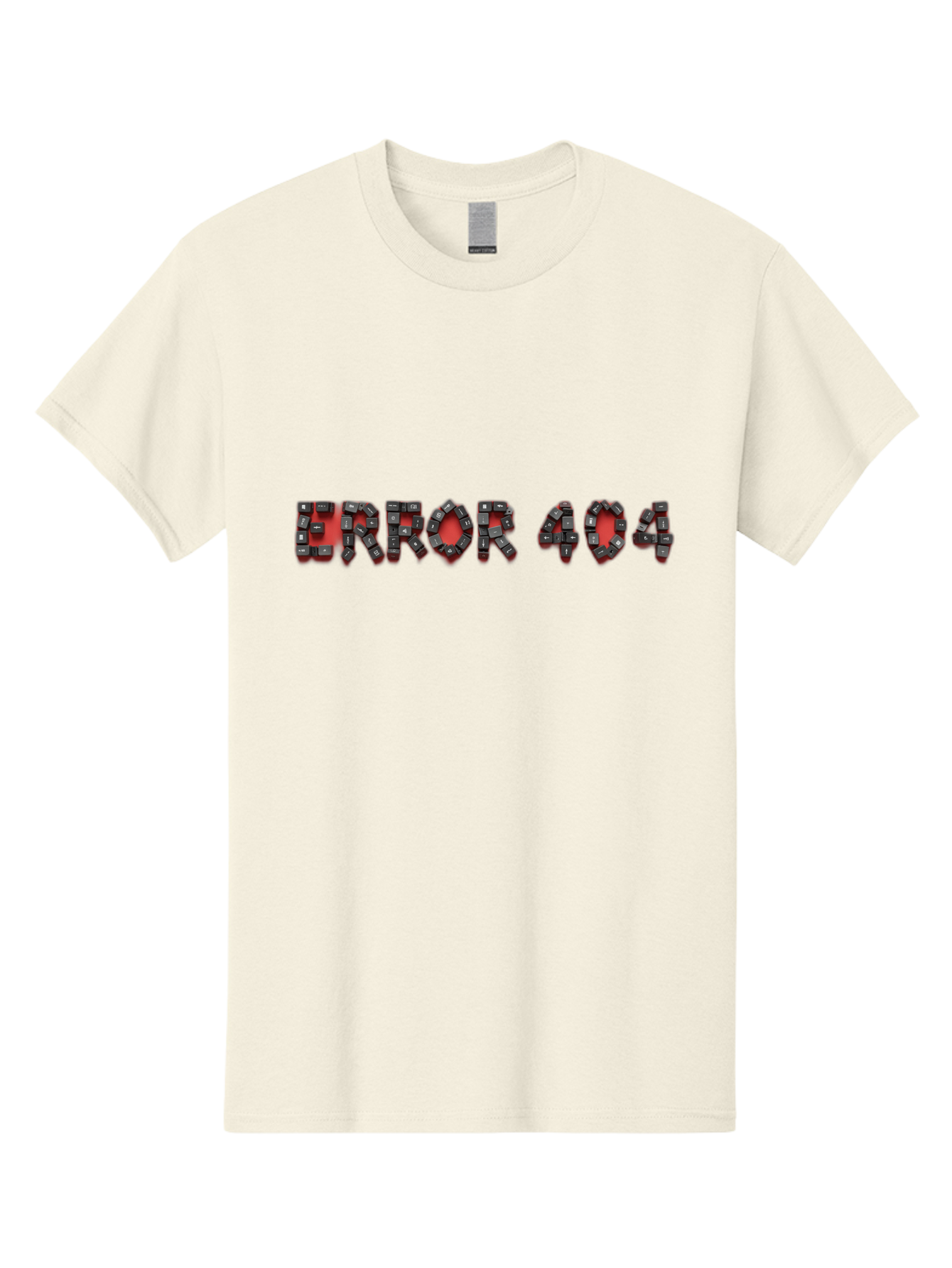 Error-404-1 Men'S Graphic Tee, 100% Cotton, Comfortable Casual Summer Wear, Machine Washable, Error 404 Message, Broken Link, Webpage Not Found, Futuristic Font, Cyberpunk Typography, Red And Black Color Scheme, Glitch Art, Robotic Lettering, Baa649