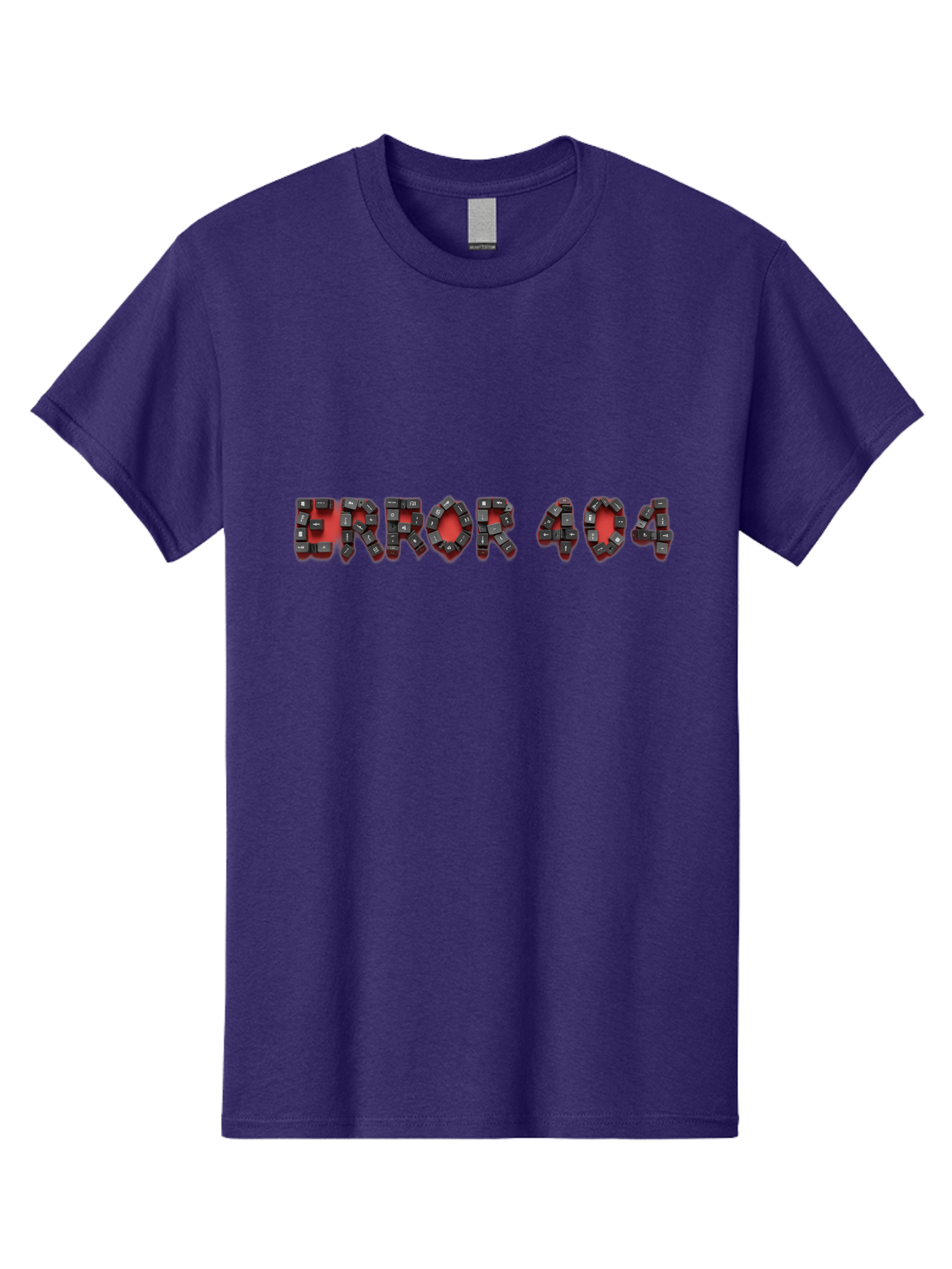 Error-404-1 Men'S Graphic Tee, 100% Cotton, Comfortable Casual Summer Wear, Machine Washable, Error 404 Message, Broken Link, Webpage Not Found, Futuristic Font, Cyberpunk Typography, Red And Black Color Scheme, Glitch Art, Robotic Lettering, Baa649