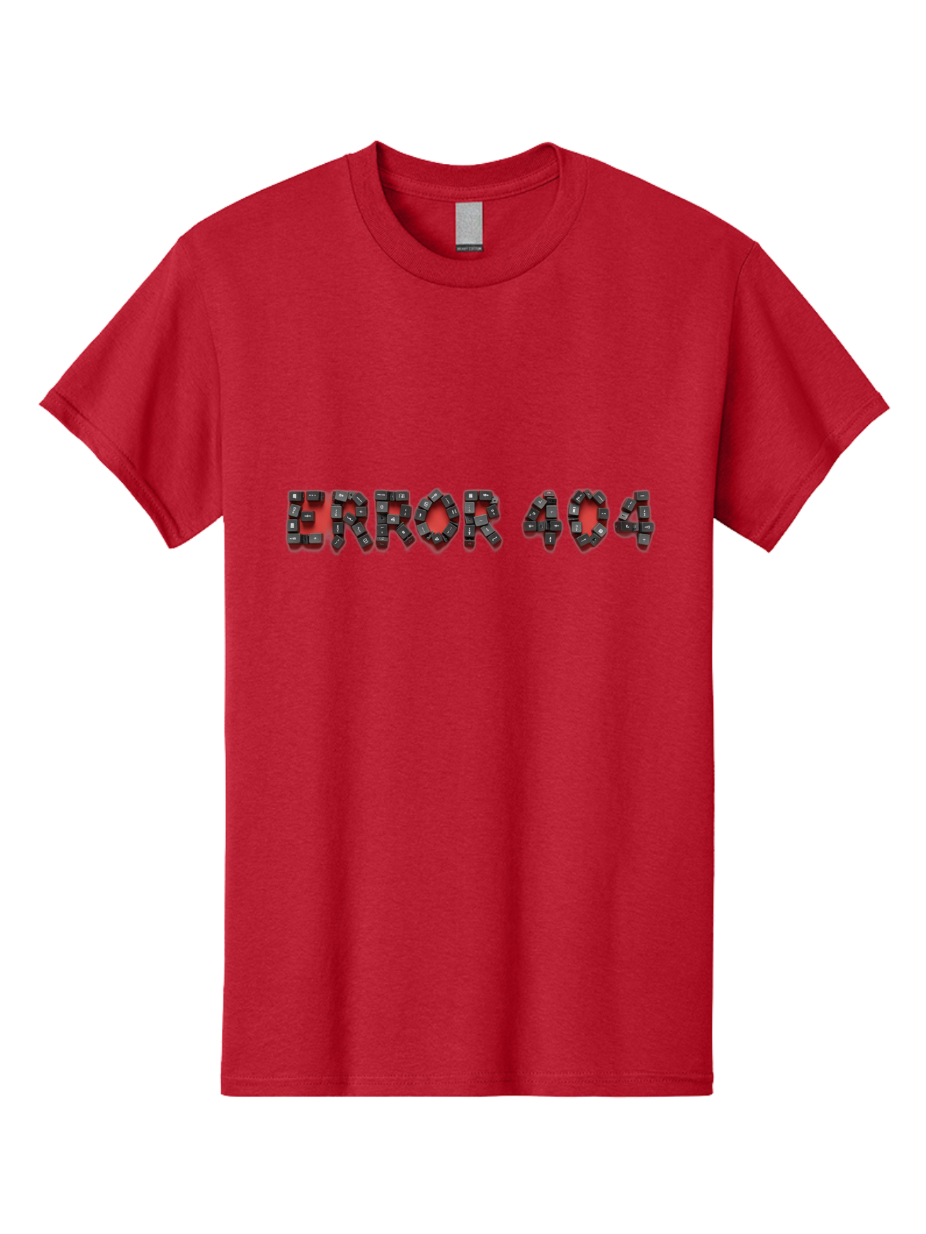 Error-404-1 Men'S Graphic Tee, 100% Cotton, Comfortable Casual Summer Wear, Machine Washable, Error 404 Message, Broken Link, Webpage Not Found, Futuristic Font, Cyberpunk Typography, Red And Black Color Scheme, Glitch Art, Robotic Lettering, Baa649