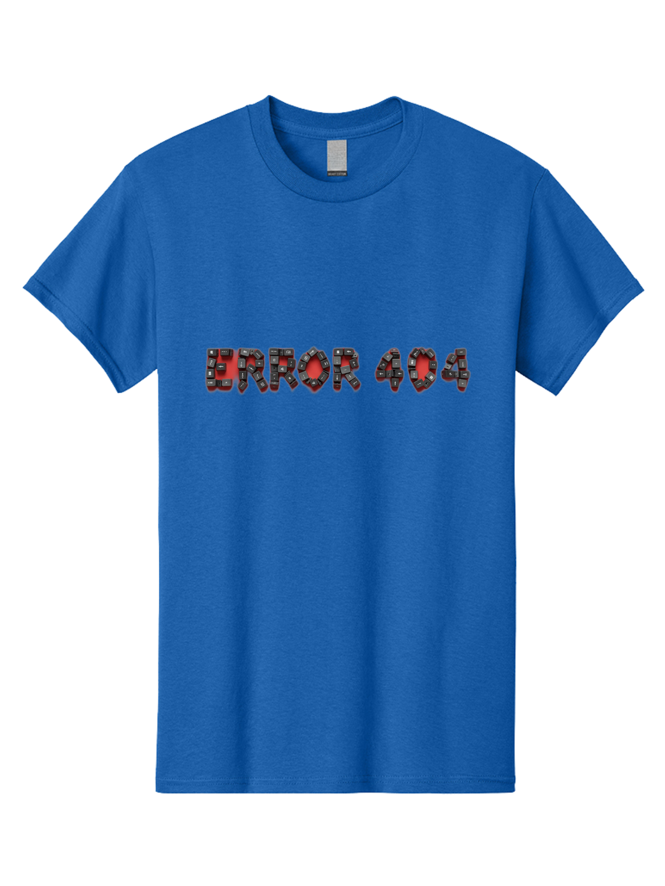 Error-404-1 Men'S Graphic Tee, 100% Cotton, Comfortable Casual Summer Wear, Machine Washable, Error 404 Message, Broken Link, Webpage Not Found, Futuristic Font, Cyberpunk Typography, Red And Black Color Scheme, Glitch Art, Robotic Lettering, Baa649