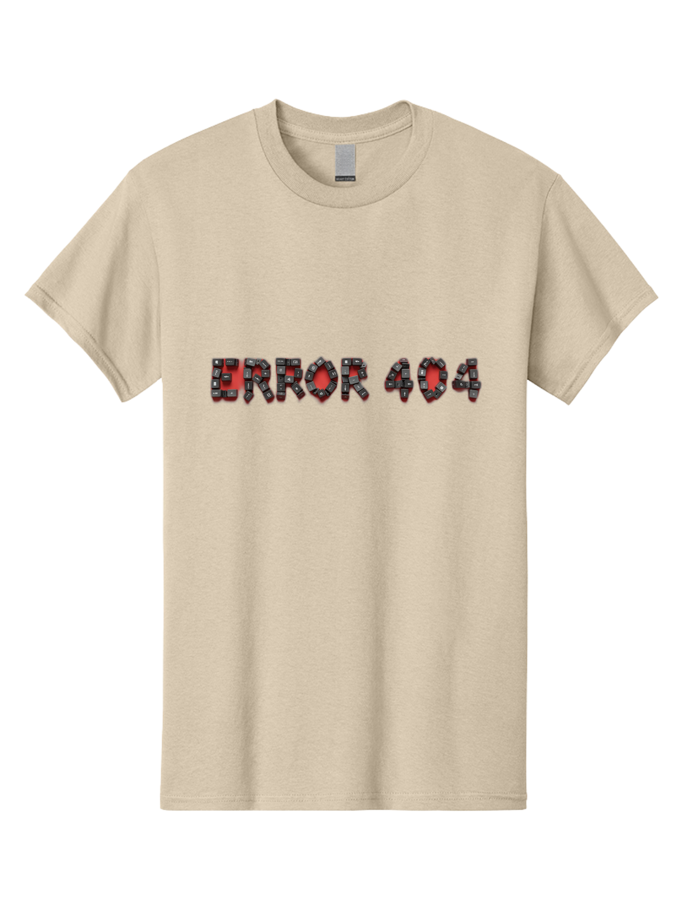 Error-404-1 Men'S Graphic Tee, 100% Cotton, Comfortable Casual Summer Wear, Machine Washable, Error 404 Message, Broken Link, Webpage Not Found, Futuristic Font, Cyberpunk Typography, Red And Black Color Scheme, Glitch Art, Robotic Lettering, Baa649