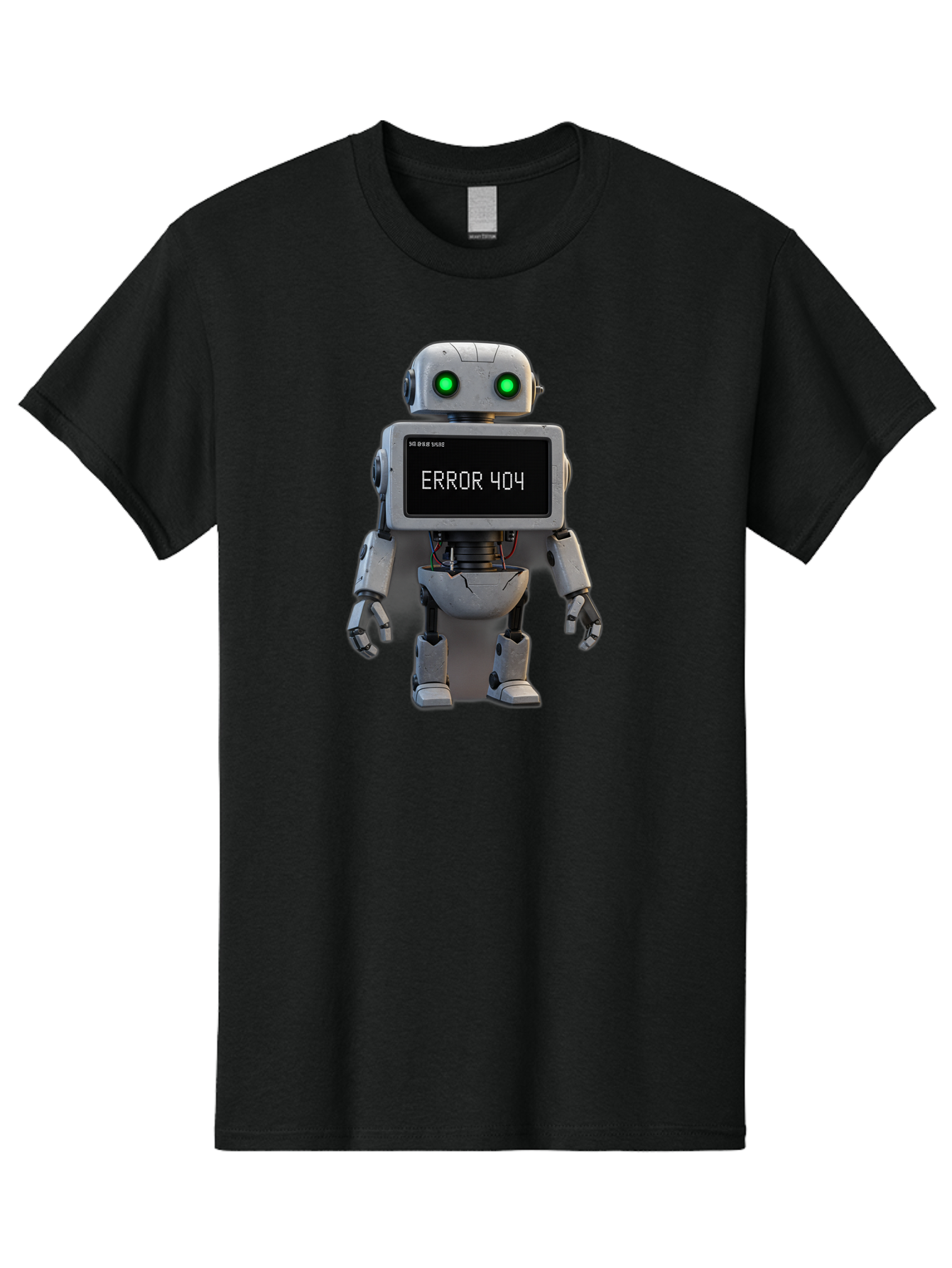 Error-404-2 Men'S Graphic Tee, 100% Cotton, Comfortable Casual Summer Wear, Machine Washable, Robot Showing Error Message, Malfunctioning Robot, Digital Glitch, Error 404, Futuristic Android, Robotic Failure Baa650