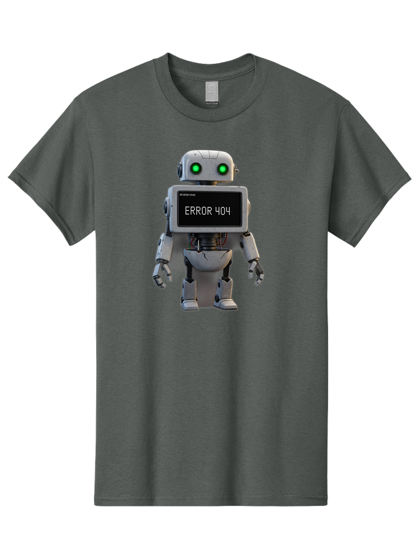 Error-404-2 Men'S Graphic Tee, 100% Cotton, Comfortable Casual Summer Wear, Machine Washable, Robot Showing Error Message, Malfunctioning Robot, Digital Glitch, Error 404, Futuristic Android, Robotic Failure Baa650