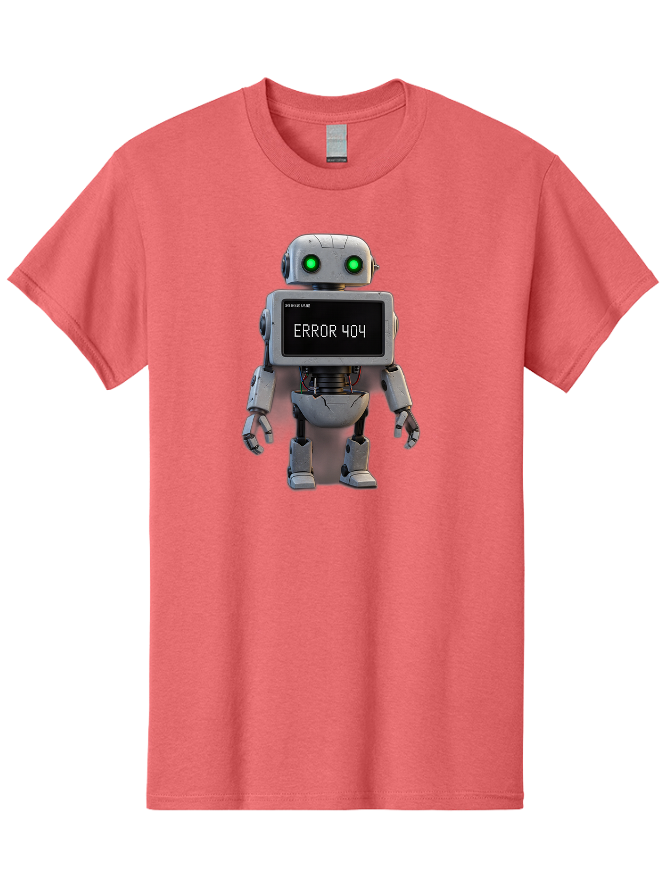 Error-404-2 Men'S Graphic Tee, 100% Cotton, Comfortable Casual Summer Wear, Machine Washable, Robot Showing Error Message, Malfunctioning Robot, Digital Glitch, Error 404, Futuristic Android, Robotic Failure Baa650