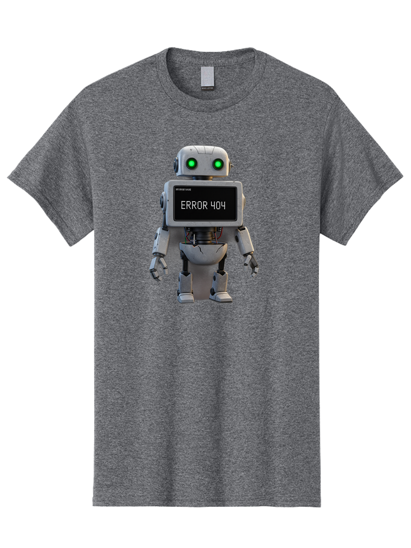 Error-404-2 Men'S Graphic Tee, 100% Cotton, Comfortable Casual Summer Wear, Machine Washable, Robot Showing Error Message, Malfunctioning Robot, Digital Glitch, Error 404, Futuristic Android, Robotic Failure Baa650