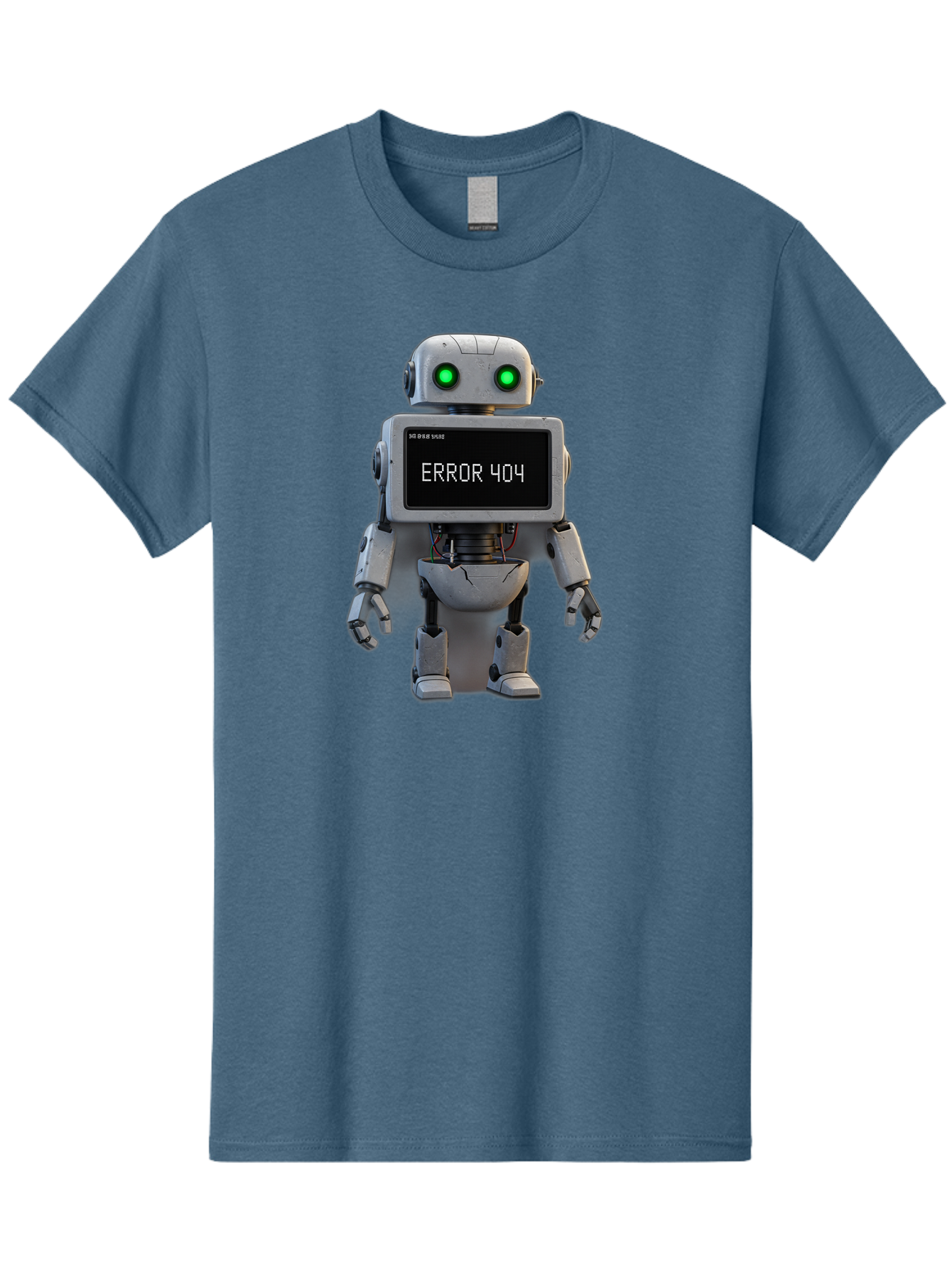 Error-404-2 Men'S Graphic Tee, 100% Cotton, Comfortable Casual Summer Wear, Machine Washable, Robot Showing Error Message, Malfunctioning Robot, Digital Glitch, Error 404, Futuristic Android, Robotic Failure Baa650