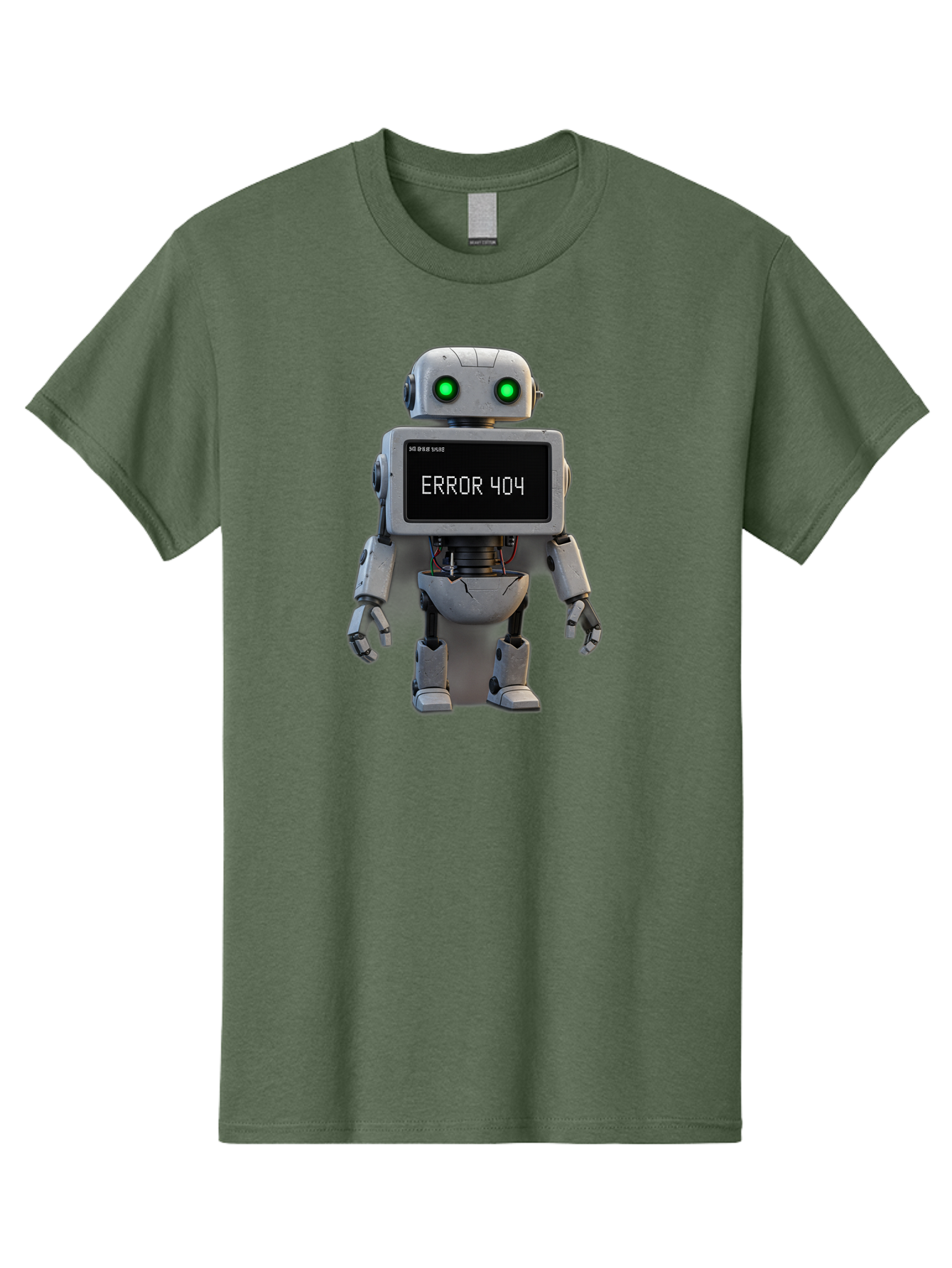 Error-404-2 Men'S Graphic Tee, 100% Cotton, Comfortable Casual Summer Wear, Machine Washable, Robot Showing Error Message, Malfunctioning Robot, Digital Glitch, Error 404, Futuristic Android, Robotic Failure Baa650