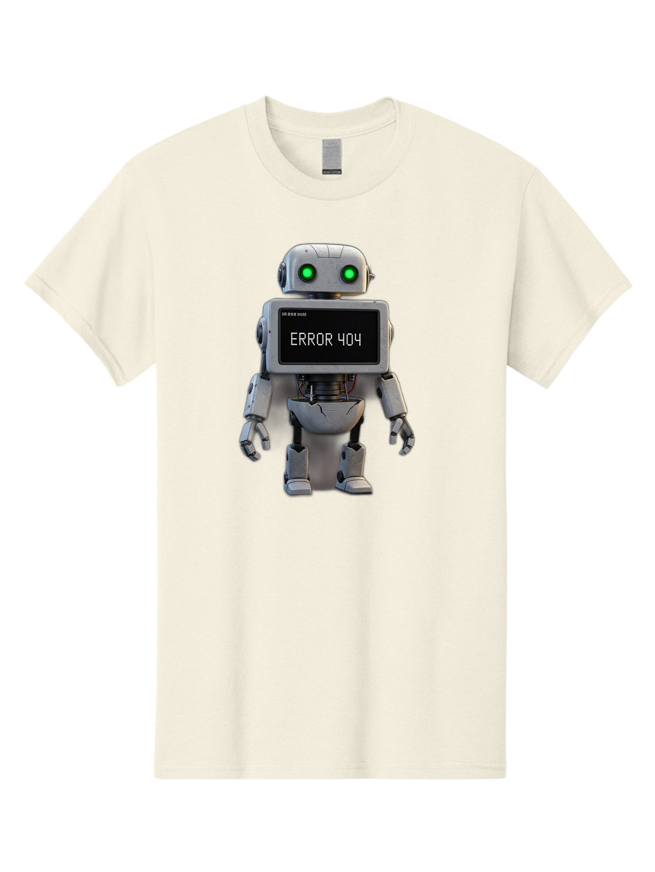 Error-404-2 Men'S Graphic Tee, 100% Cotton, Comfortable Casual Summer Wear, Machine Washable, Robot Showing Error Message, Malfunctioning Robot, Digital Glitch, Error 404, Futuristic Android, Robotic Failure Baa650