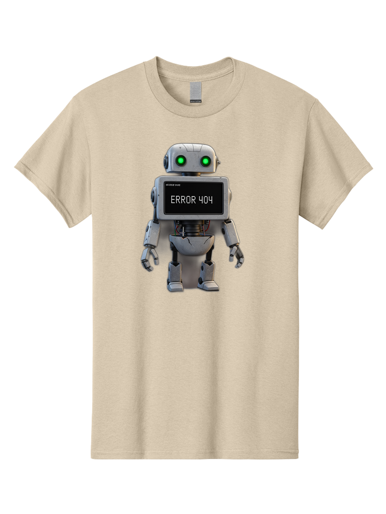 Error-404-2 Men'S Graphic Tee, 100% Cotton, Comfortable Casual Summer Wear, Machine Washable, Robot Showing Error Message, Malfunctioning Robot, Digital Glitch, Error 404, Futuristic Android, Robotic Failure Baa650