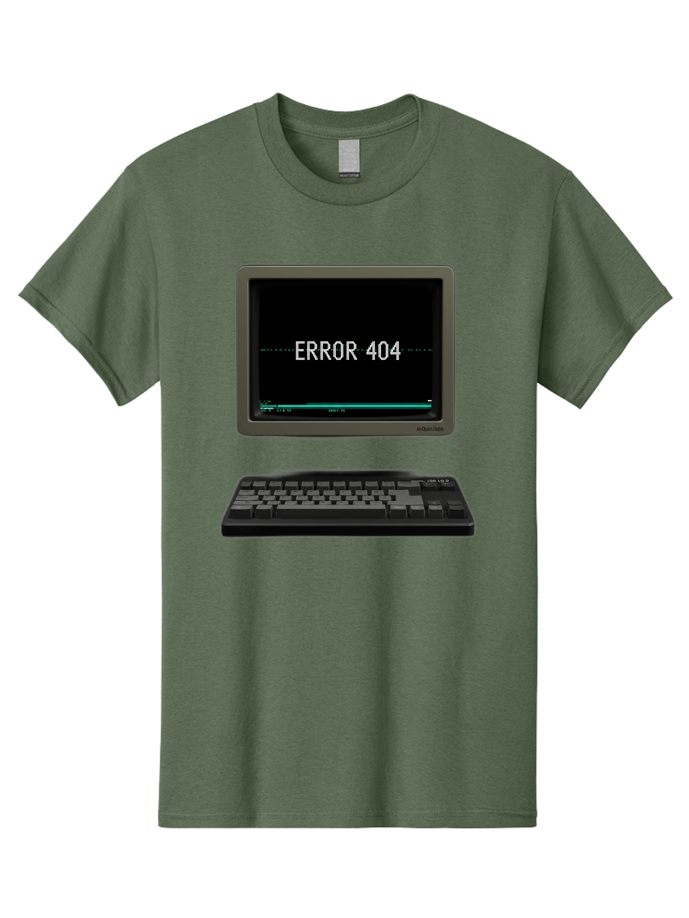 Error-404 Men'S Graphic Tee, 100% Cotton, Comfortable Casual Summer Wear, Machine Washable, Error 404 Message, Computer Monitor, Keyboard, Old Computer, Retro Technology, Error Screen, 404 Page Not Found, Vintage Computer Hardware, Baa652