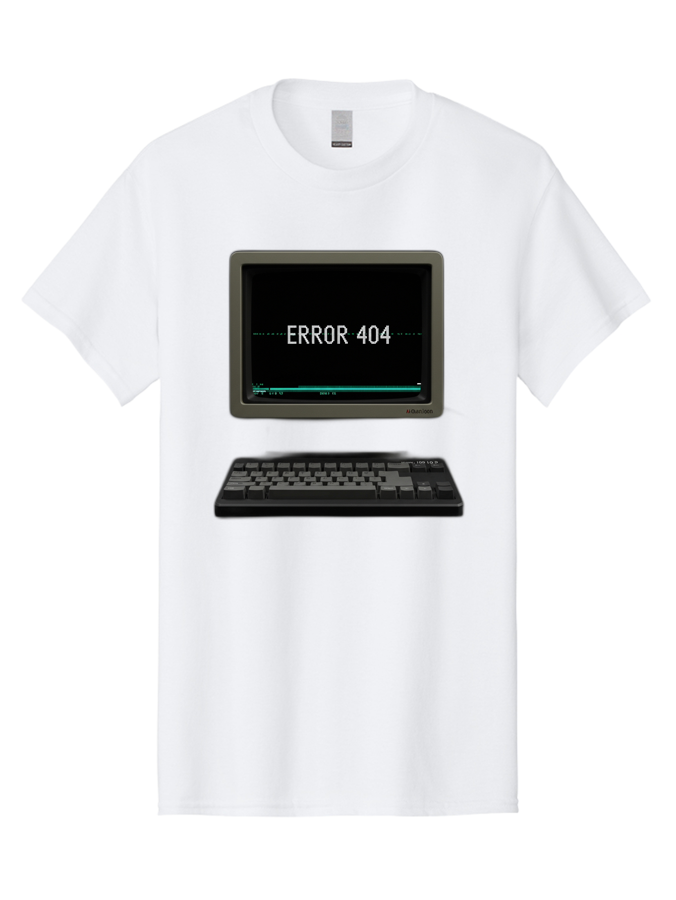 Error-404 Men'S Graphic Tee, 100% Cotton, Comfortable Casual Summer Wear, Machine Washable, Error 404 Message, Computer Monitor, Keyboard, Old Computer, Retro Technology, Error Screen, 404 Page Not Found, Vintage Computer Hardware, Baa652