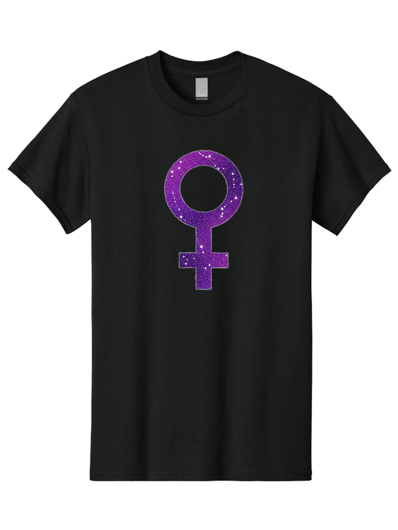 Female-Symbol Men'S Graphic Tee, 100% Cotton, Comfortable Casual Summer Wear, Machine Washable, Female Symbol, Purple Glitter, Sparkling Design, Feminine Power, Astrology Symbol, Women'S Rights, Equality, Empowerment, Feminist Icon Baa668