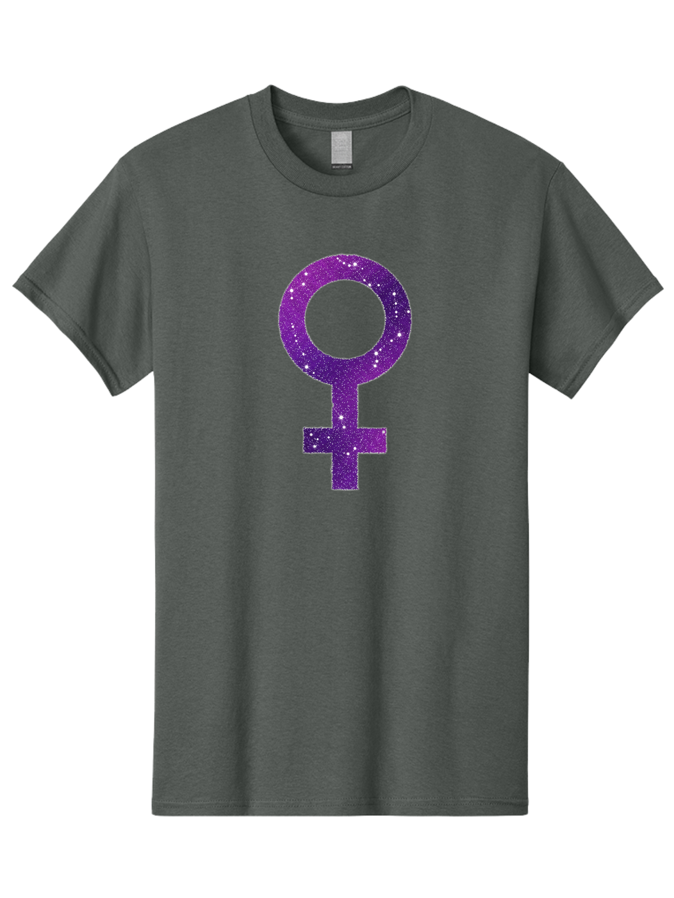 Female-Symbol Men'S Graphic Tee, 100% Cotton, Comfortable Casual Summer Wear, Machine Washable, Female Symbol, Purple Glitter, Sparkling Design, Feminine Power, Astrology Symbol, Women'S Rights, Equality, Empowerment, Feminist Icon Baa668