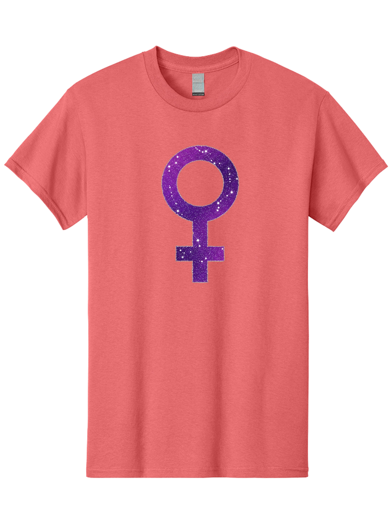Female-Symbol Men'S Graphic Tee, 100% Cotton, Comfortable Casual Summer Wear, Machine Washable, Female Symbol, Purple Glitter, Sparkling Design, Feminine Power, Astrology Symbol, Women'S Rights, Equality, Empowerment, Feminist Icon Baa668