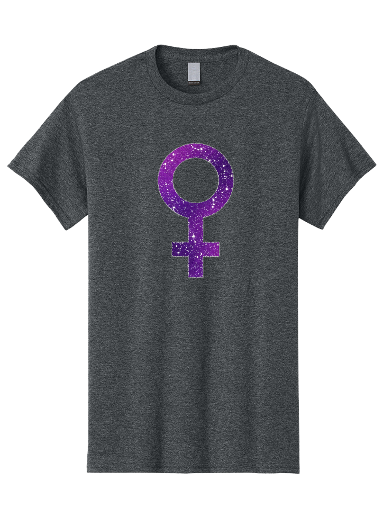 Female-Symbol Men'S Graphic Tee, 100% Cotton, Comfortable Casual Summer Wear, Machine Washable, Female Symbol, Purple Glitter, Sparkling Design, Feminine Power, Astrology Symbol, Women'S Rights, Equality, Empowerment, Feminist Icon Baa668