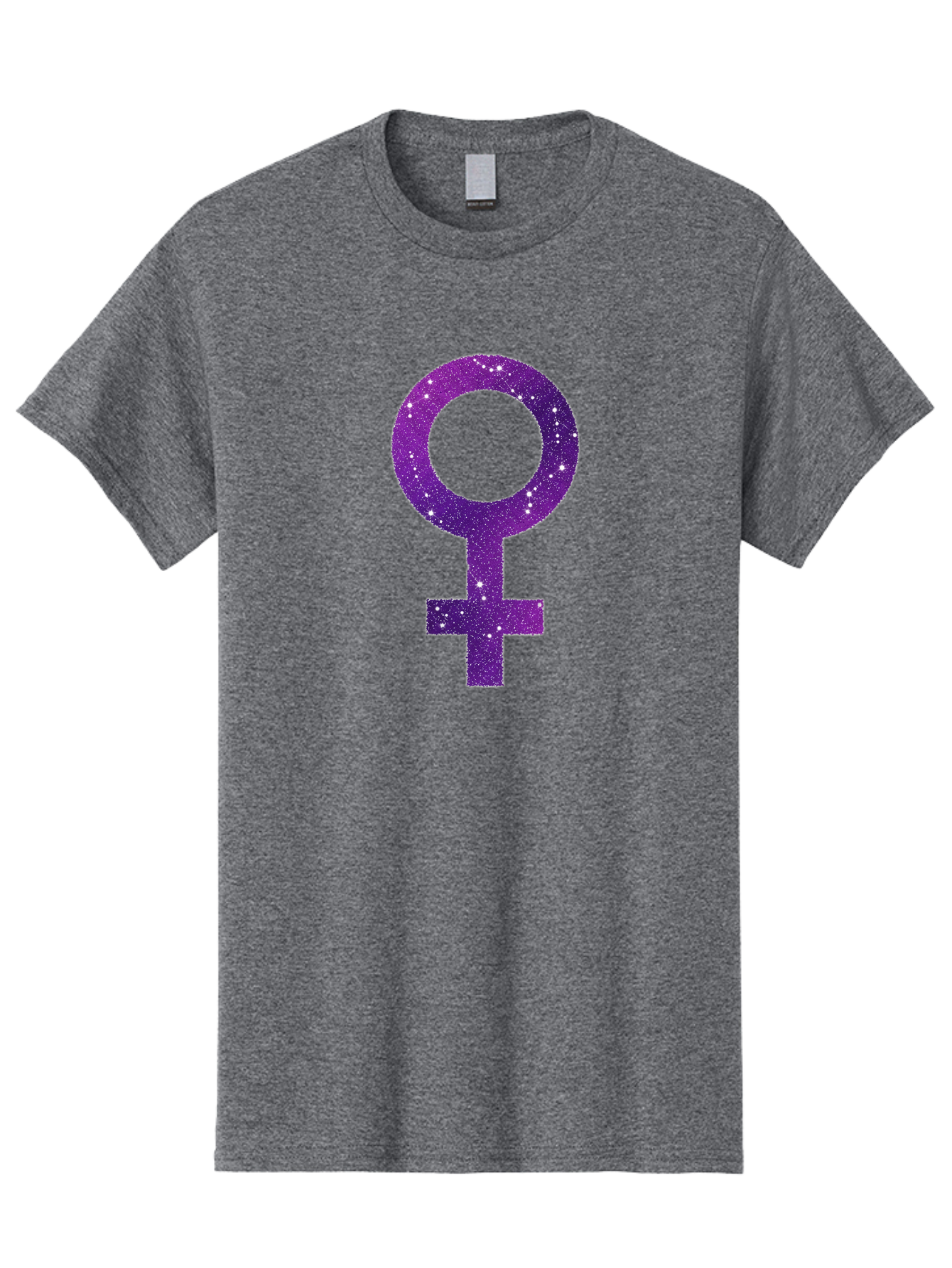 Female-Symbol Men'S Graphic Tee, 100% Cotton, Comfortable Casual Summer Wear, Machine Washable, Female Symbol, Purple Glitter, Sparkling Design, Feminine Power, Astrology Symbol, Women'S Rights, Equality, Empowerment, Feminist Icon Baa668