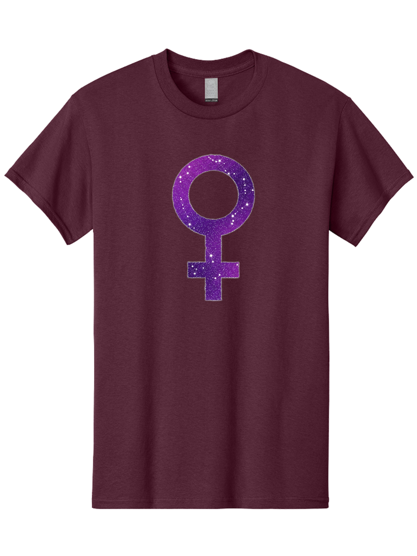 Female-Symbol Men'S Graphic Tee, 100% Cotton, Comfortable Casual Summer Wear, Machine Washable, Female Symbol, Purple Glitter, Sparkling Design, Feminine Power, Astrology Symbol, Women'S Rights, Equality, Empowerment, Feminist Icon Baa668