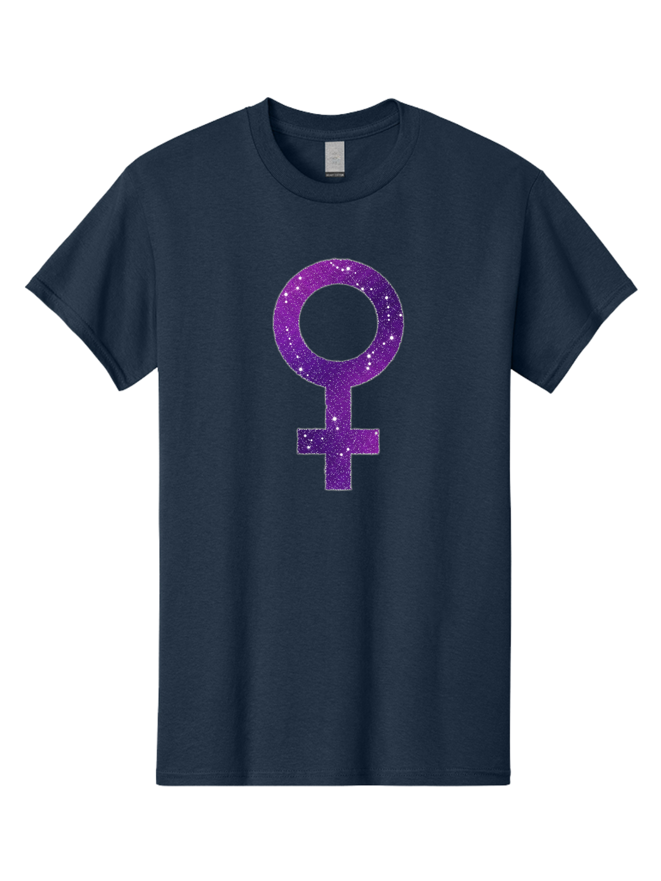 Female-Symbol Men'S Graphic Tee, 100% Cotton, Comfortable Casual Summer Wear, Machine Washable, Female Symbol, Purple Glitter, Sparkling Design, Feminine Power, Astrology Symbol, Women'S Rights, Equality, Empowerment, Feminist Icon Baa668