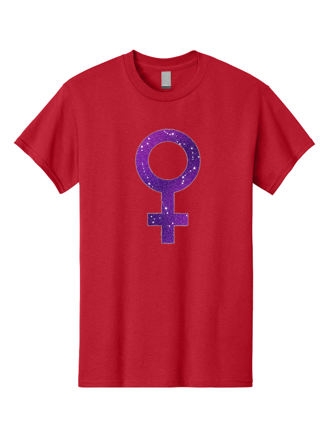 Female-Symbol Men'S Graphic Tee, 100% Cotton, Comfortable Casual Summer Wear, Machine Washable, Female Symbol, Purple Glitter, Sparkling Design, Feminine Power, Astrology Symbol, Women'S Rights, Equality, Empowerment, Feminist Icon Baa668