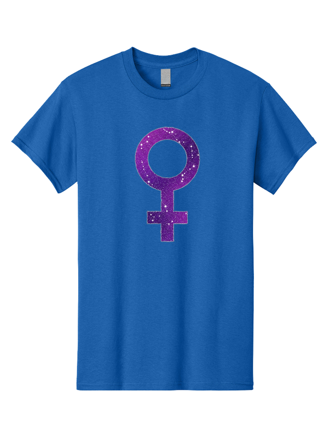 Female-Symbol Men'S Graphic Tee, 100% Cotton, Comfortable Casual Summer Wear, Machine Washable, Female Symbol, Purple Glitter, Sparkling Design, Feminine Power, Astrology Symbol, Women'S Rights, Equality, Empowerment, Feminist Icon Baa668