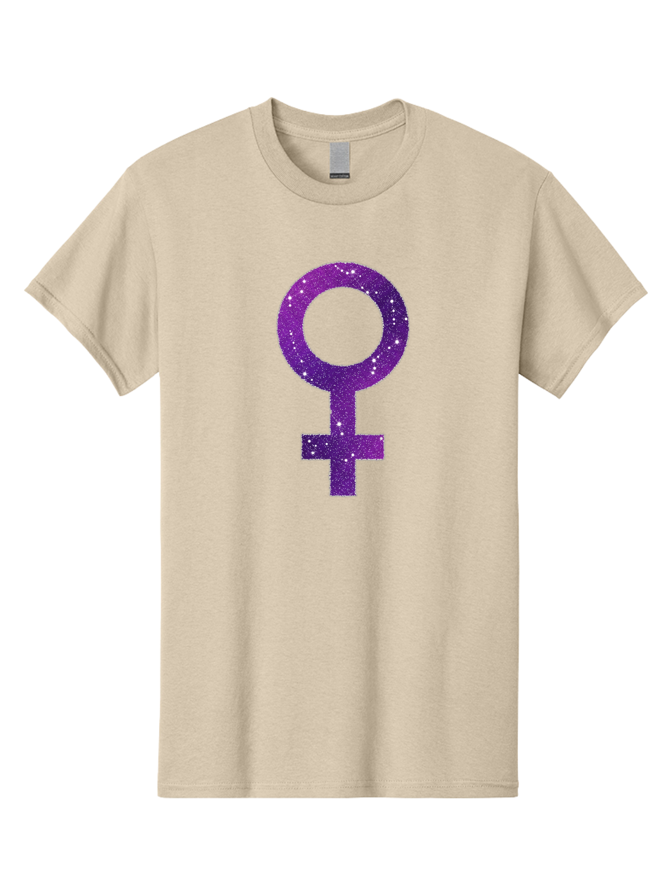 Female-Symbol Men'S Graphic Tee, 100% Cotton, Comfortable Casual Summer Wear, Machine Washable, Female Symbol, Purple Glitter, Sparkling Design, Feminine Power, Astrology Symbol, Women'S Rights, Equality, Empowerment, Feminist Icon Baa668