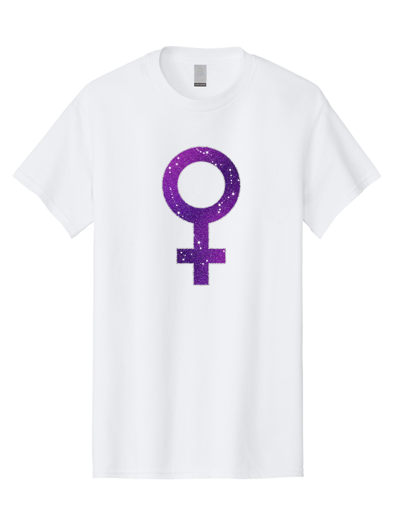 Female-Symbol Men'S Graphic Tee, 100% Cotton, Comfortable Casual Summer Wear, Machine Washable, Female Symbol, Purple Glitter, Sparkling Design, Feminine Power, Astrology Symbol, Women'S Rights, Equality, Empowerment, Feminist Icon Baa668