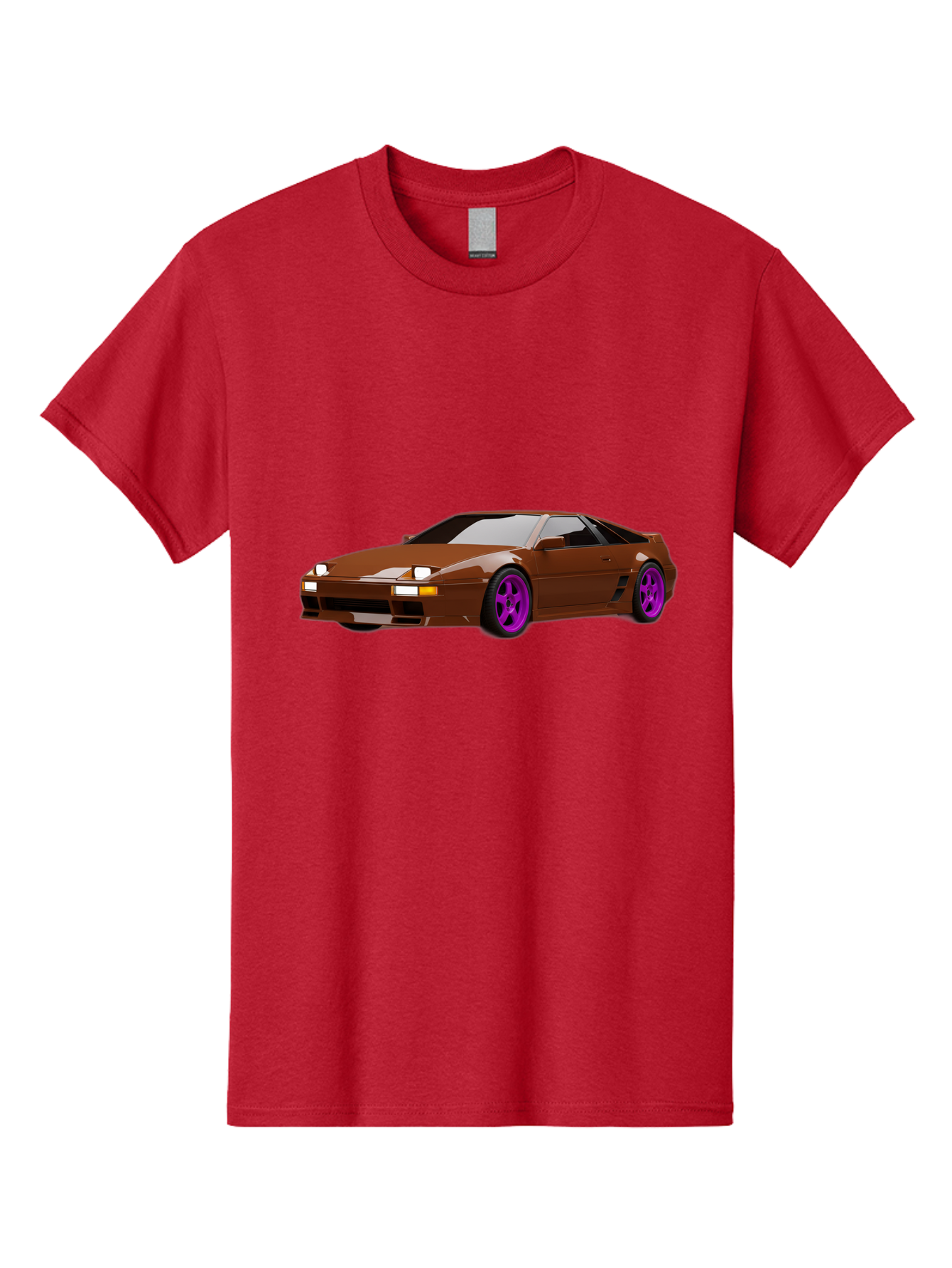 Ferrari-288-Gto-1 Men'S Graphic Tee, 100% Cotton, Comfortable Casual Summer Wear, Machine Washable, Ferrari 288 Gto, Sports Car, Luxury Vehicle, Sleek Design, Brown Finish, Purple Rims, High-Performance, Italian Supercar, Exotic Car Baa669