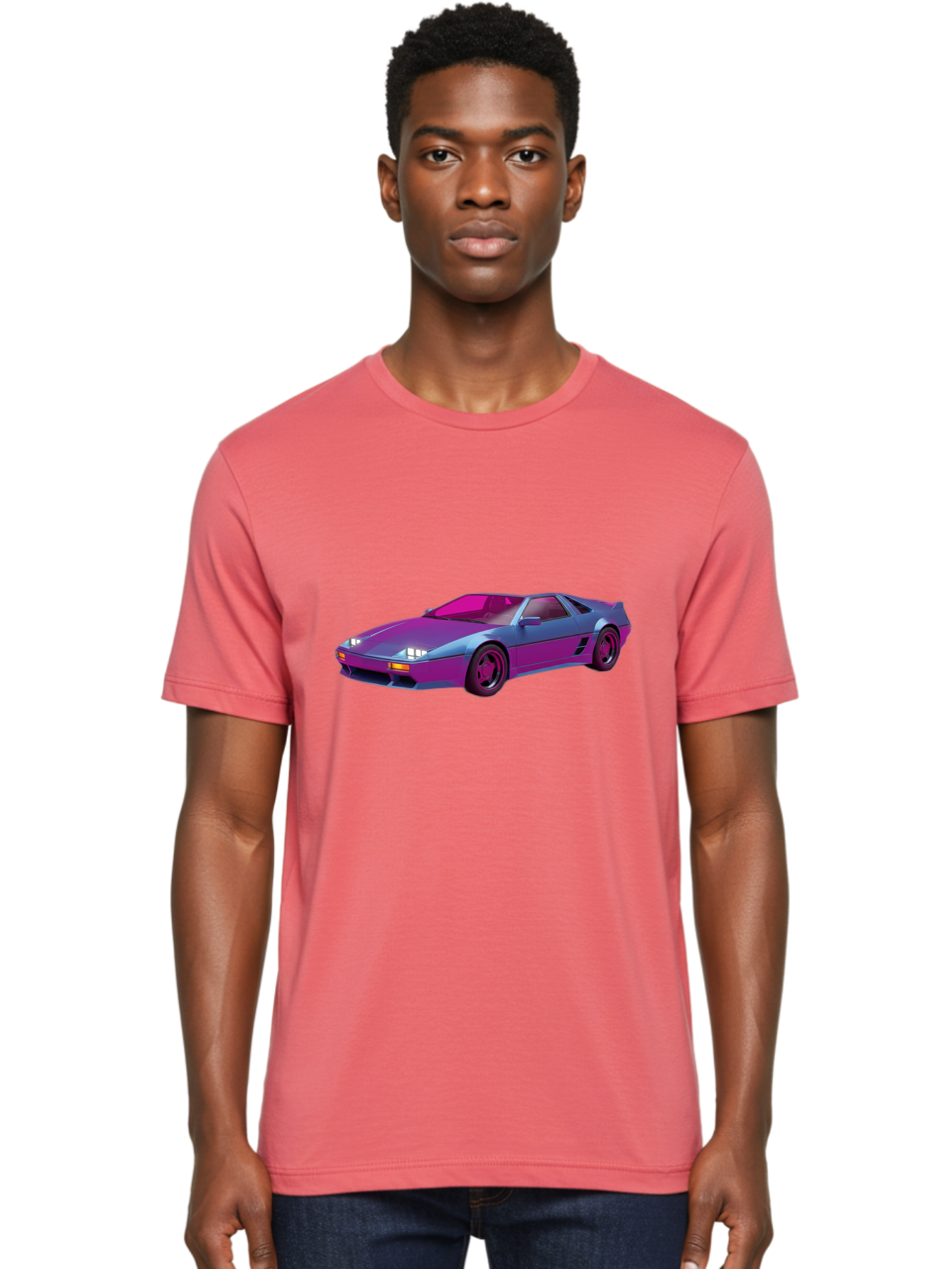 Ferrari-288-Gto Men'S Graphic Tee, 100% Cotton, Comfortable Casual Summer Wear, Machine Washable, Ferrari 288 Gto, Sports Car, Sleek Design, Vibrant Colors, Purple And Pink Gradient, Luxury Vehicle, High-Performance Car, Classic Ferrari Model, Baa670