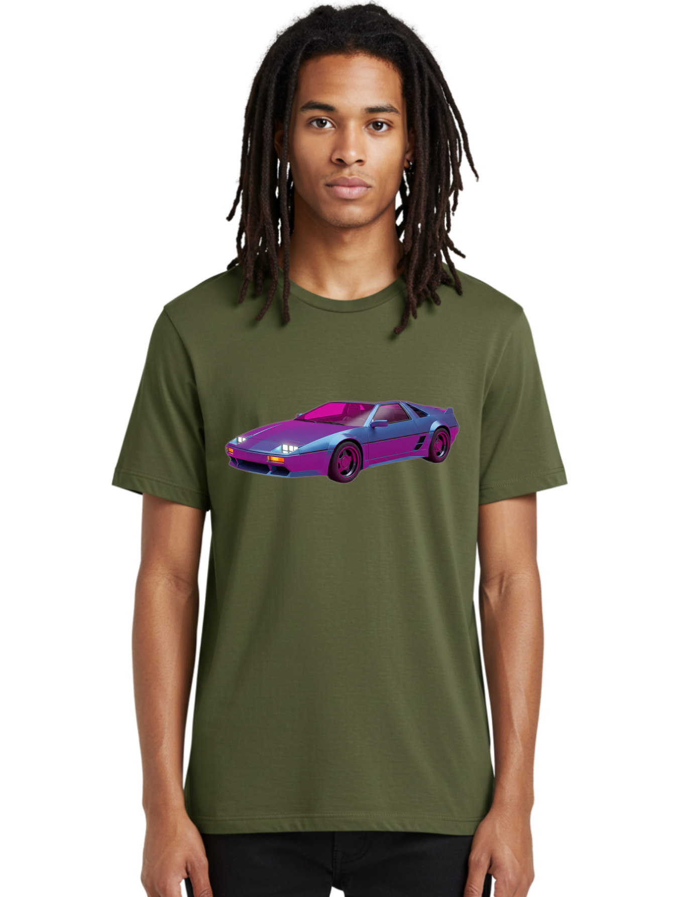 Ferrari-288-Gto Men'S Graphic Tee, 100% Cotton, Comfortable Casual Summer Wear, Machine Washable, Ferrari 288 Gto, Sports Car, Sleek Design, Vibrant Colors, Purple And Pink Gradient, Luxury Vehicle, High-Performance Car, Classic Ferrari Model, Baa670